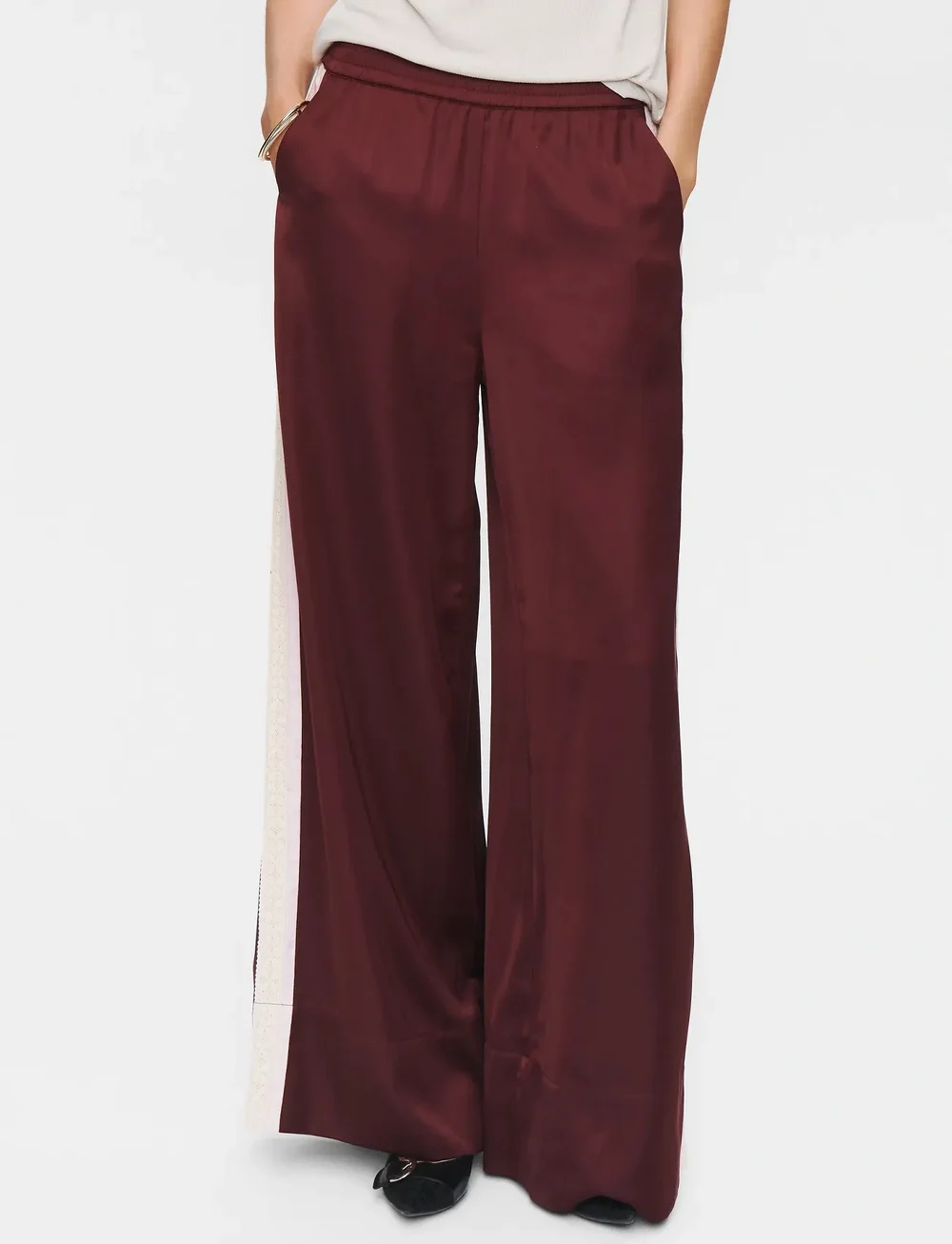 Nümph - NUSANTINA PANTS - bukser med brede ben - winetasting - 0