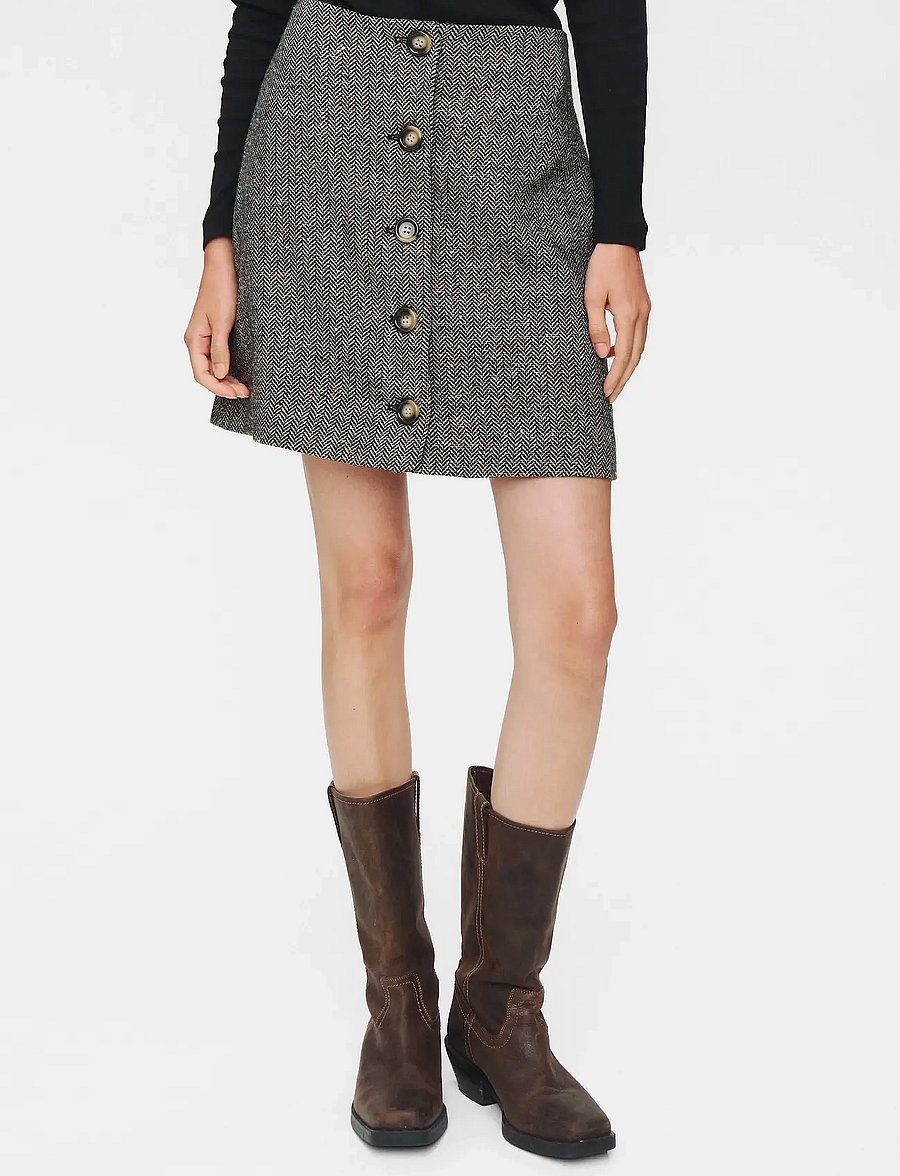 Nümph - NUAVEY MINI SKIRT - miniseelikud - caviar - 0