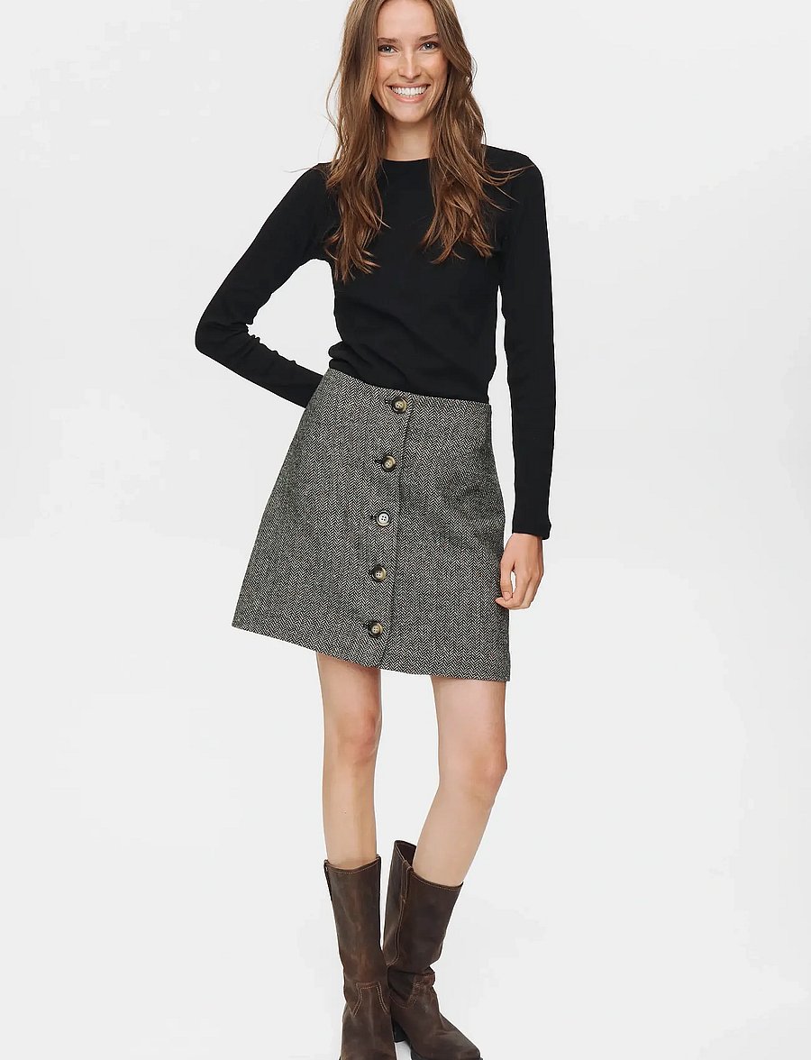Nümph - NUAVEY MINI SKIRT - miniseelikud - caviar - 4