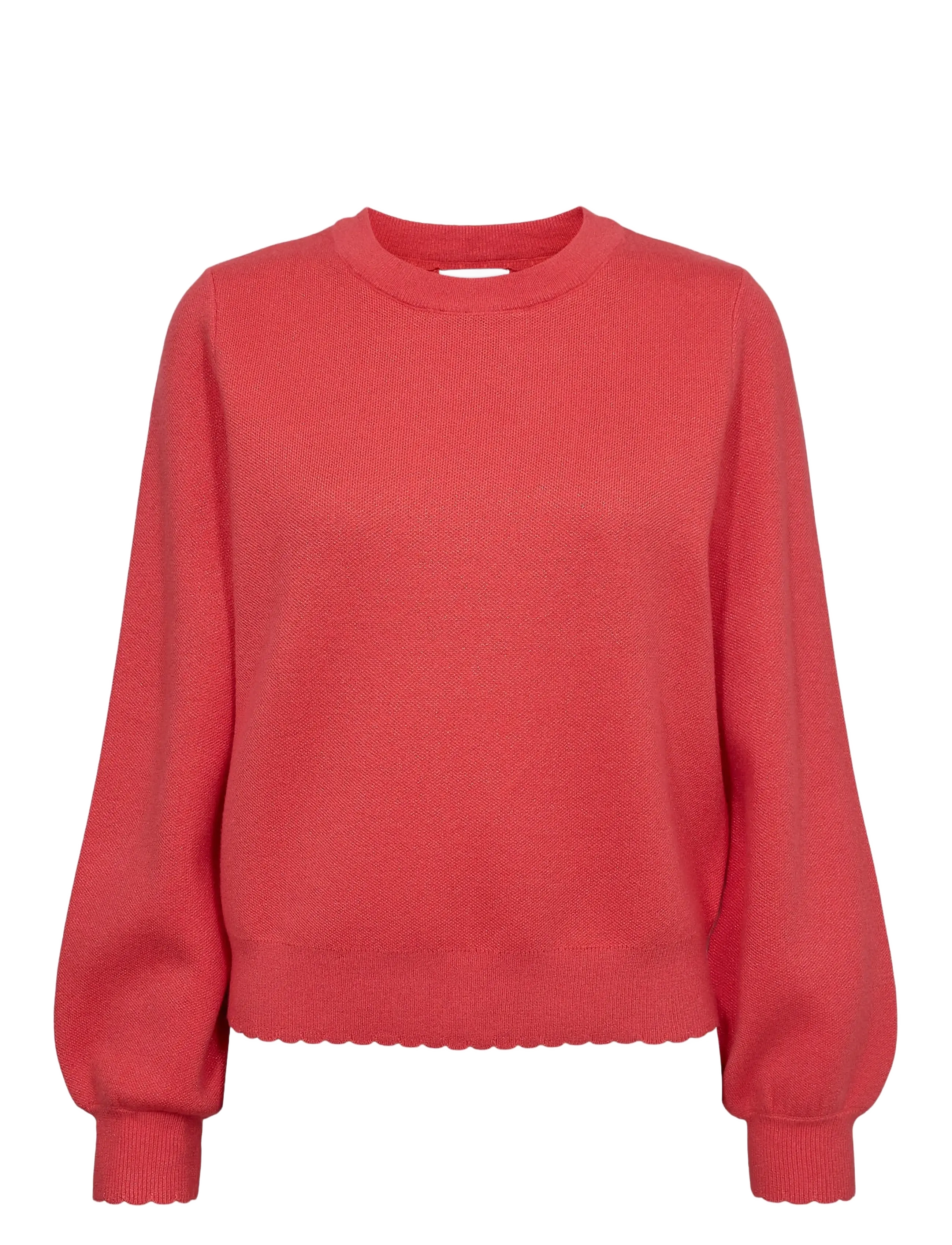 Nümph NUBIR SOLID PULLOVER - Pullover - CAYENNE / red