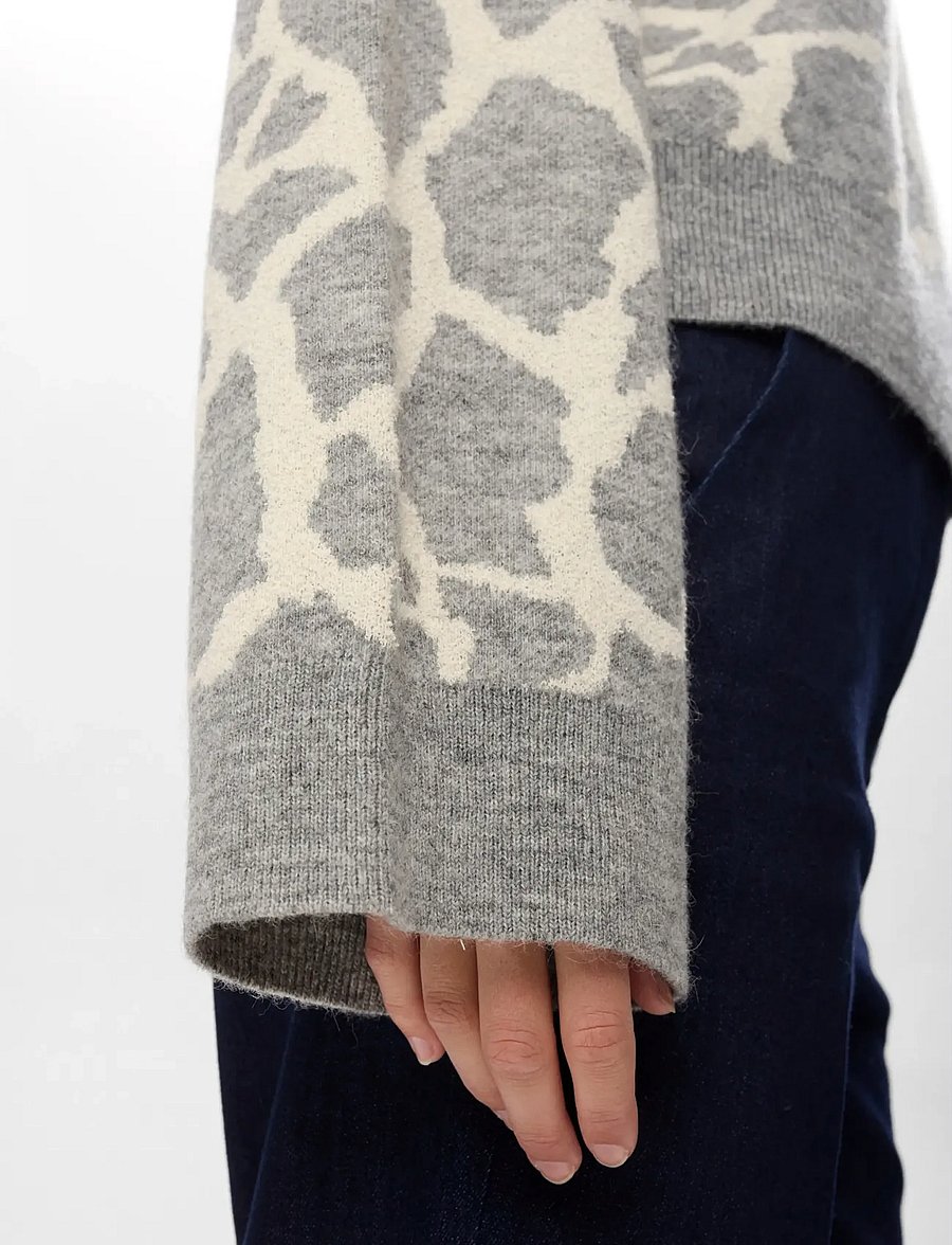 Nümph - NUGRIF PULLOVER - striktrøjer - medium grey mel - 4