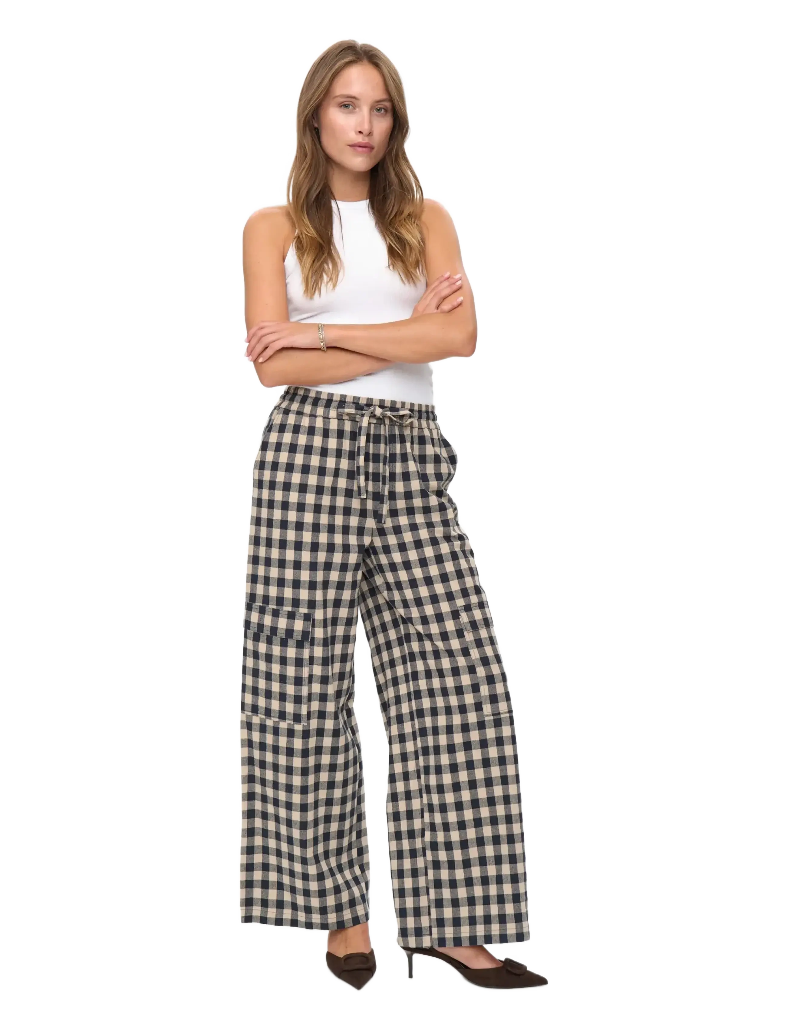 Nümph - NUCHIKKA PANTS - wide leg trousers - dark sapphire - 3