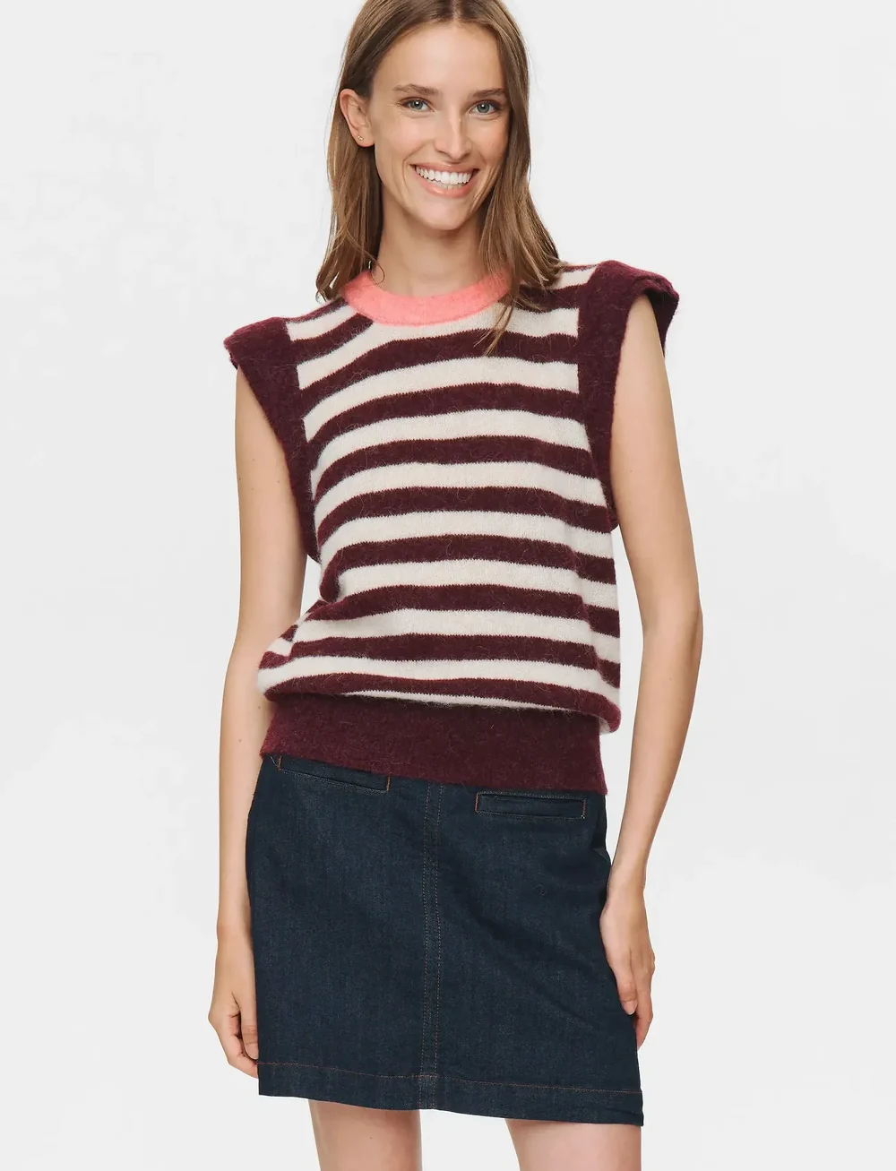 Nümph - NUCIARA RIETTE STRIPE VEST - knitted vests - winetasting - 2