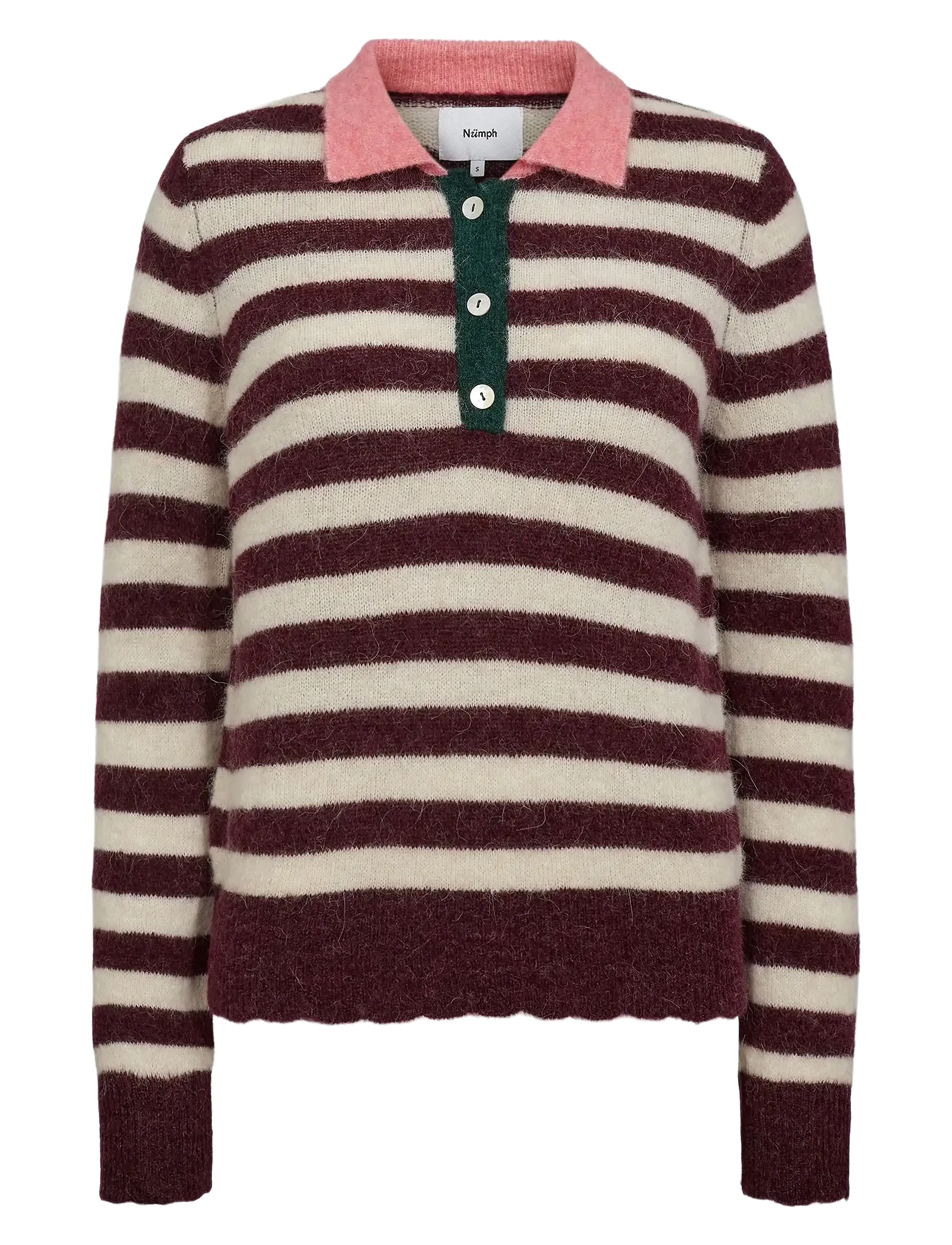 Nümph NUCIARA RIETTE STRIPE PULLOVER - Peysur - WINETASTING / brown