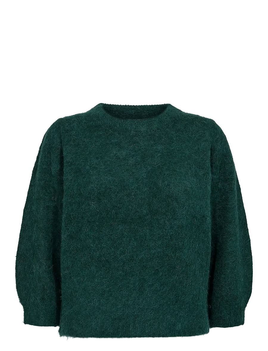 Nümph - NUSURI BRUSHED SS PULLOVER - striktrøjer - rain forest - 1