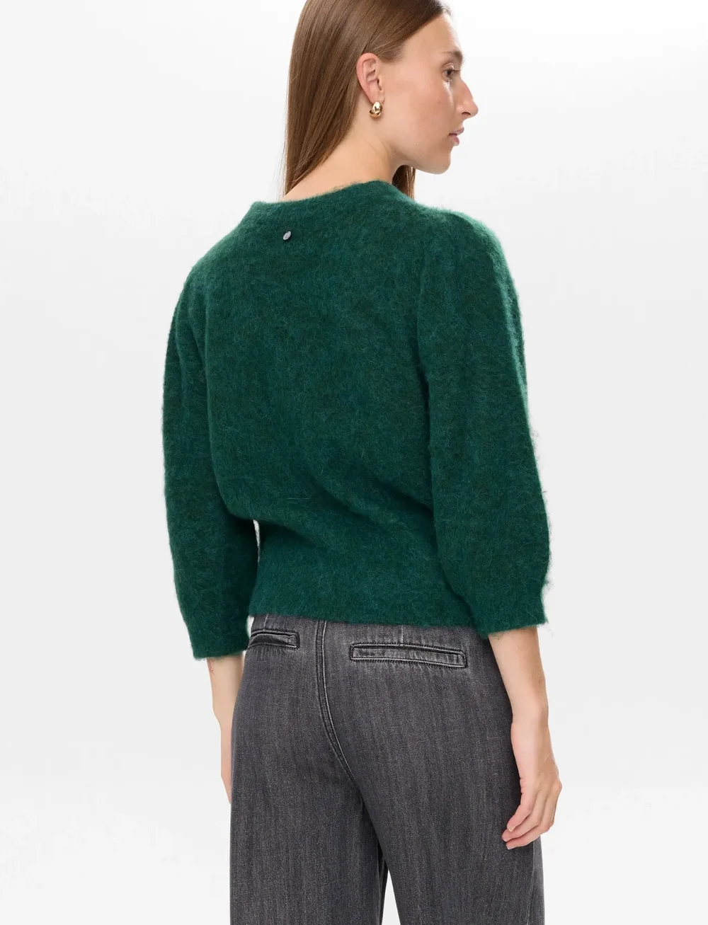 Nümph - NUSURI BRUSHED SS PULLOVER - stickade tröjor - rain forest - 3