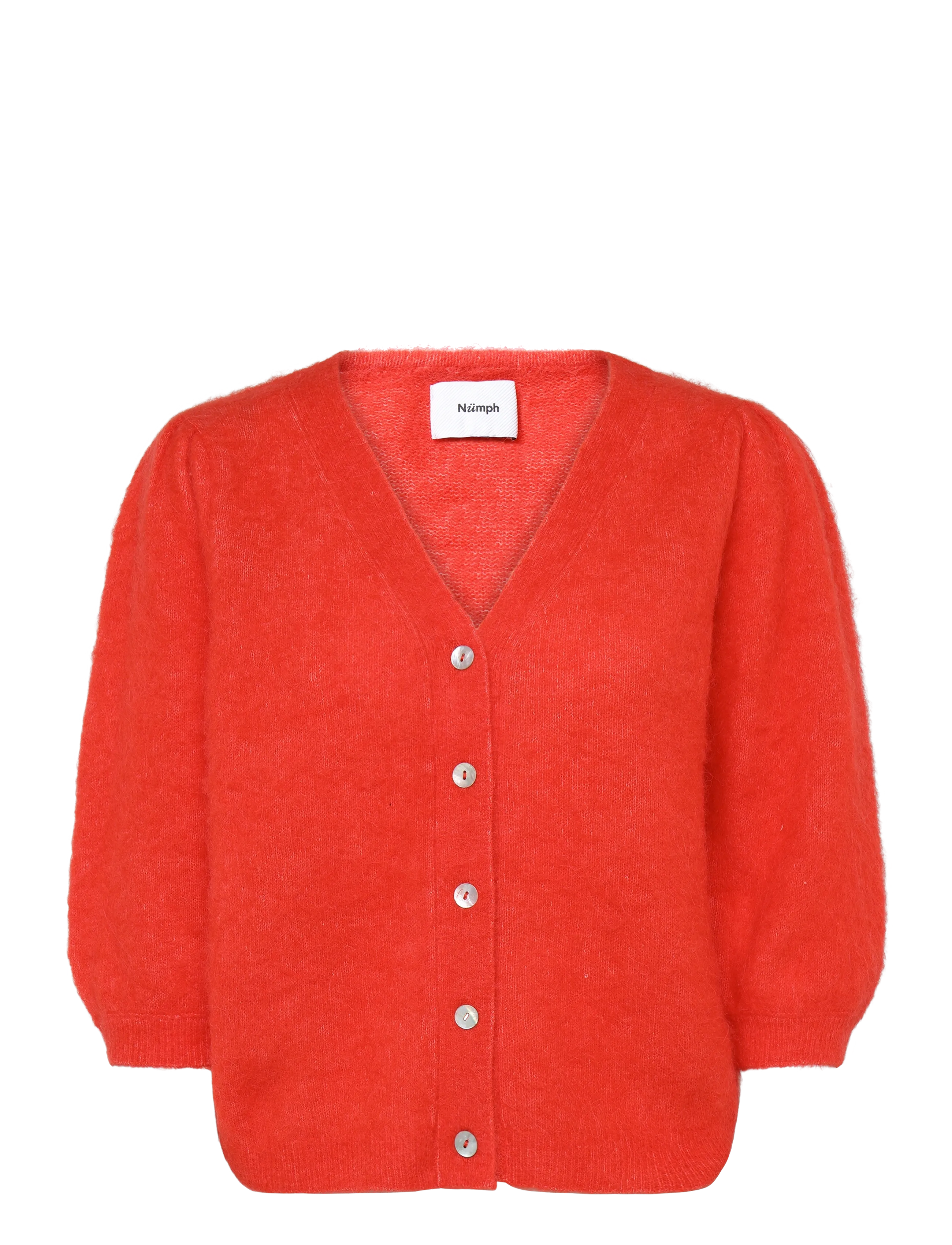 Nümph NUSURI BRUSHED SS CARDIGAN - Strickmode - FIERY RED / red