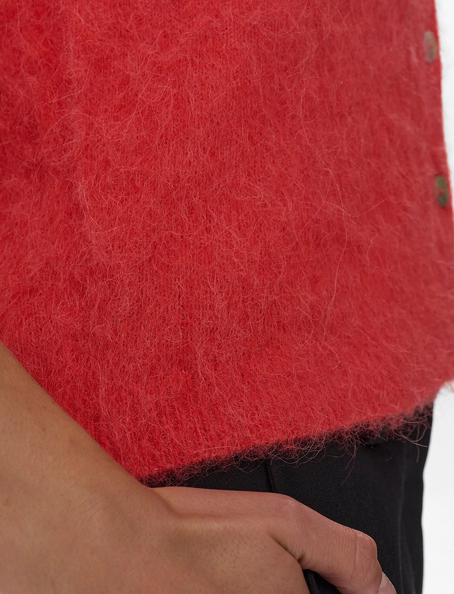 Nümph - NUSURI BRUSHED SS CARDIGAN - strickjacken - fiery red - 5