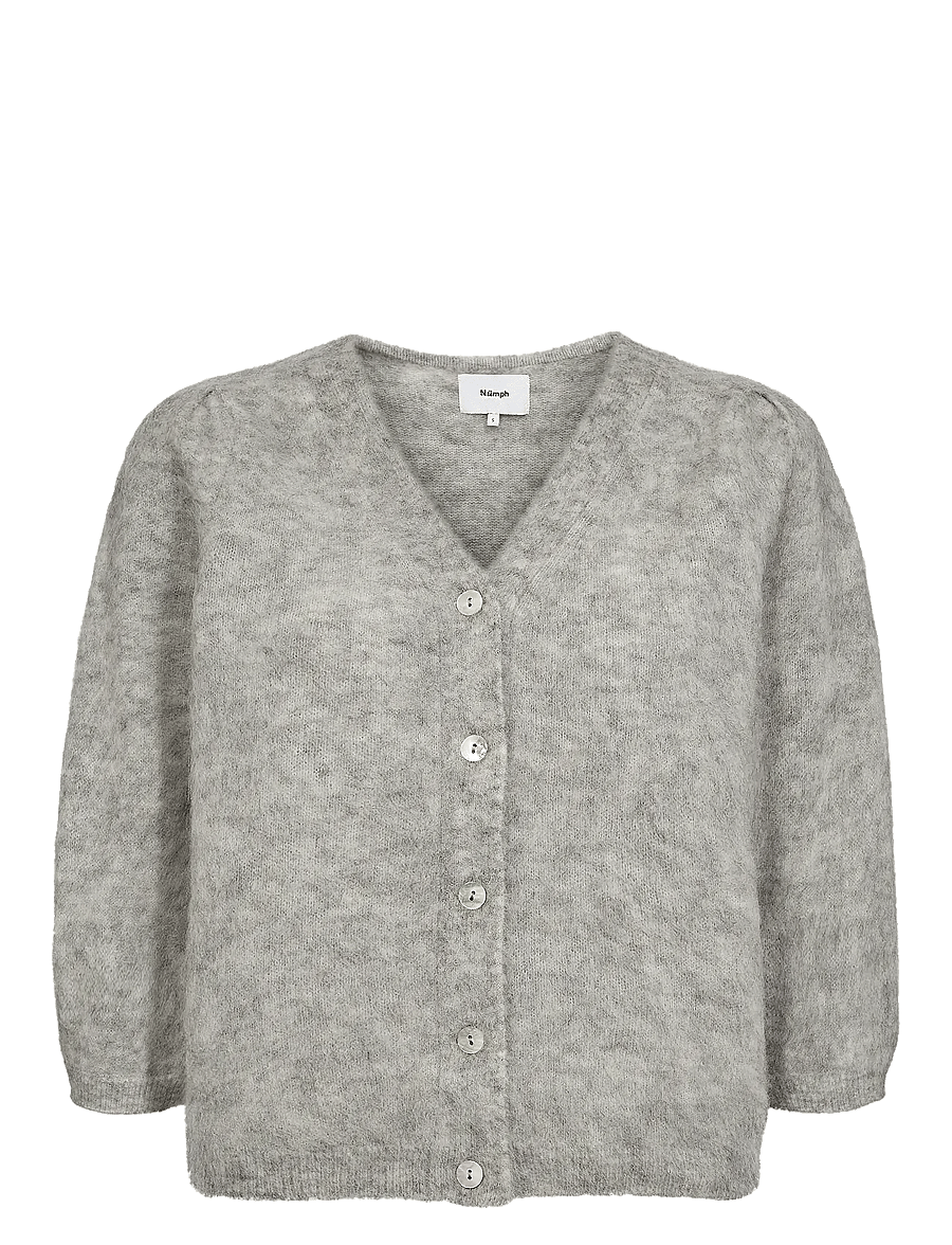 Nümph - NUSURI BRUSHED SS CARDIGAN - strickjacken - light grey mel - 0