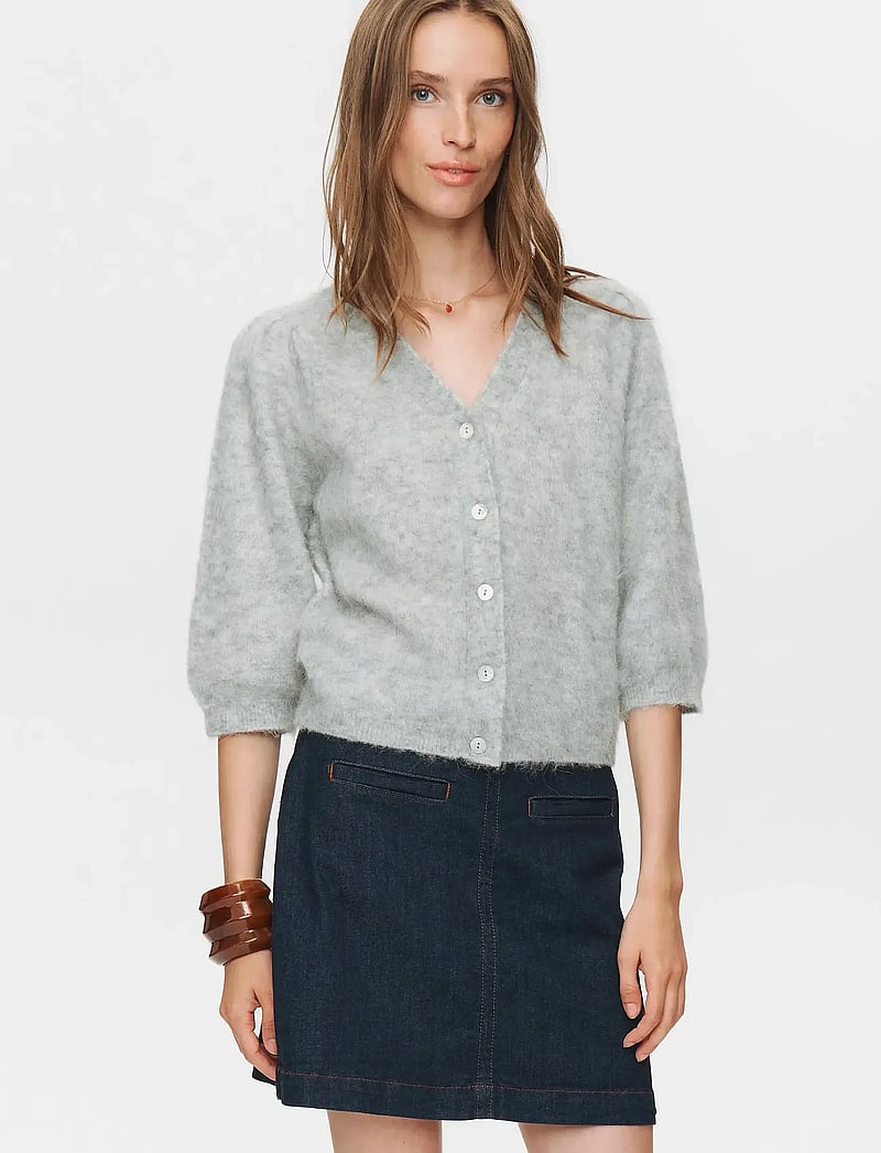 Nümph - NUSURI BRUSHED SS CARDIGAN - kardiganid - light grey mel - 3