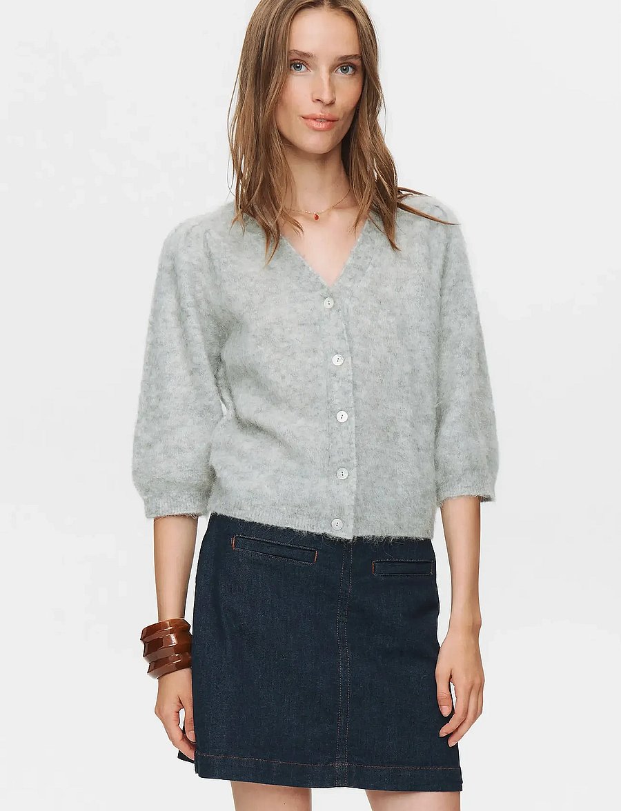 Nümph - NUSURI BRUSHED SS CARDIGAN - strickjacken - light grey mel - 3