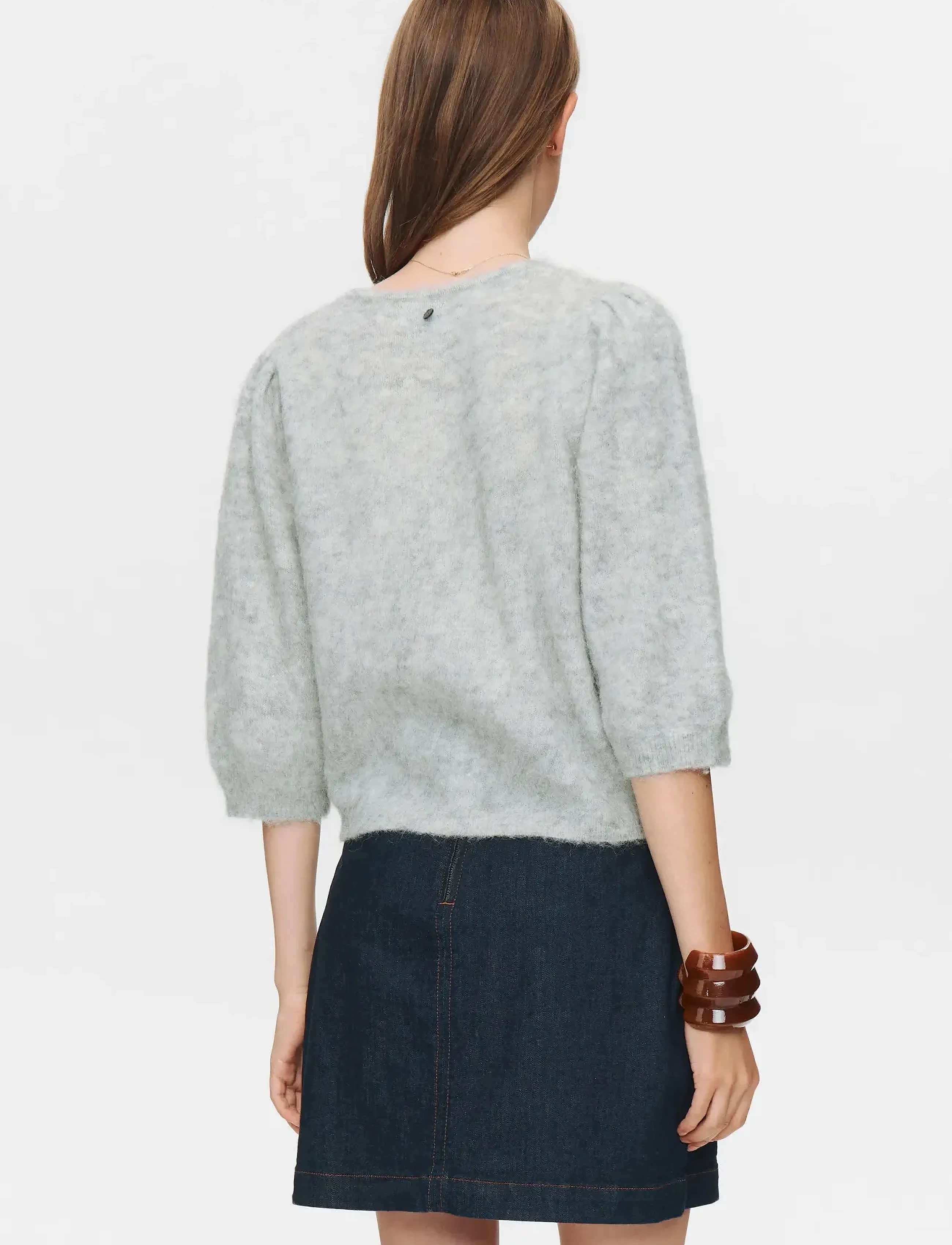Nümph - NUSURI BRUSHED SS CARDIGAN - cardigans - light grey mel - 4