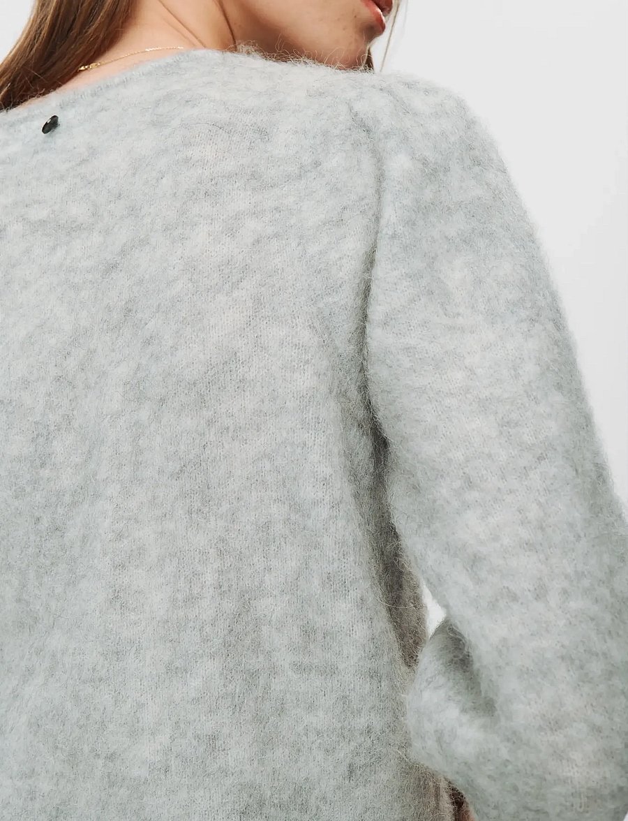 Nümph - NUSURI BRUSHED SS CARDIGAN - strickjacken - light grey mel - 5