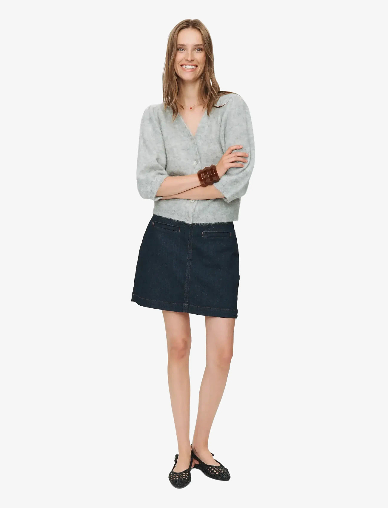 Nümph - NUSURI BRUSHED SS CARDIGAN - kardiganid - light grey mel - 2