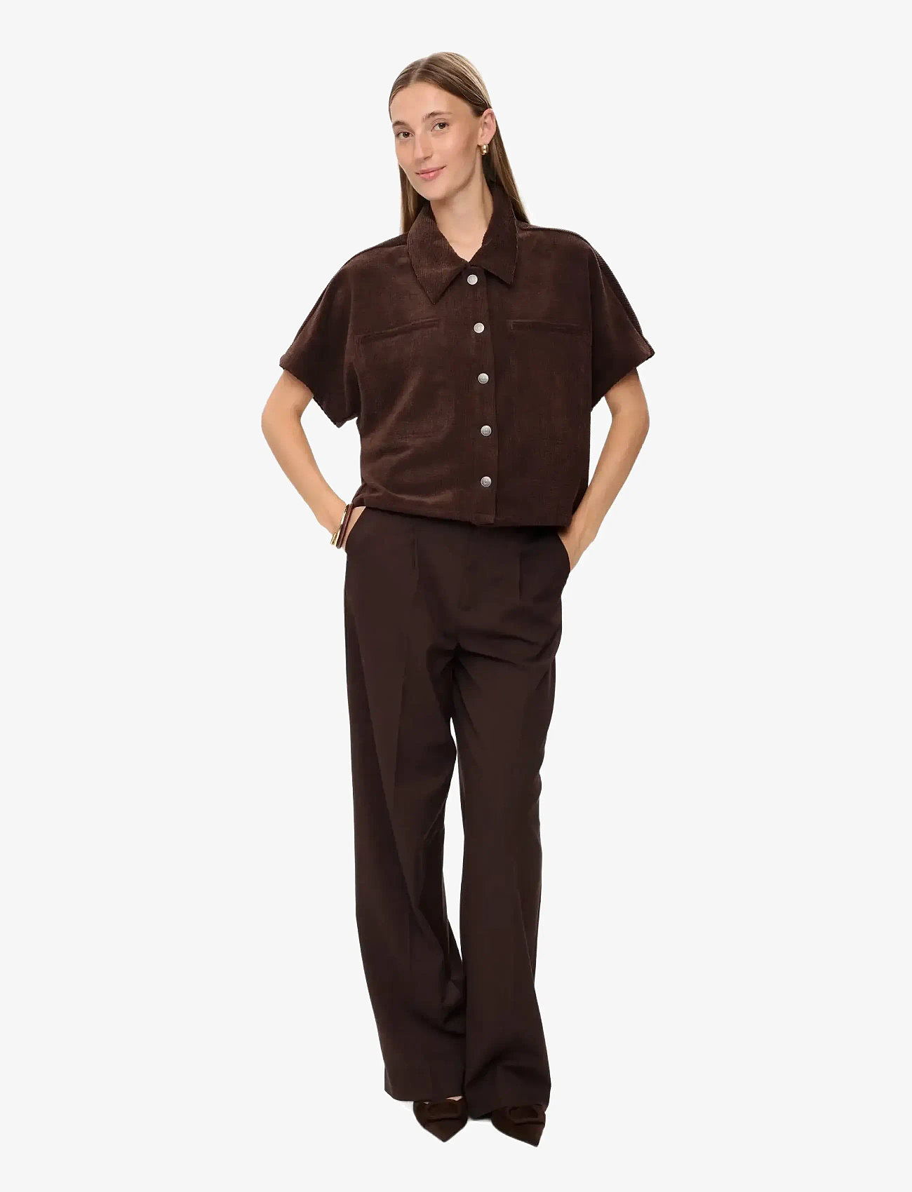 Nümph - NUTHEA SHIRT - short-sleeved shirts - black coffee - 2