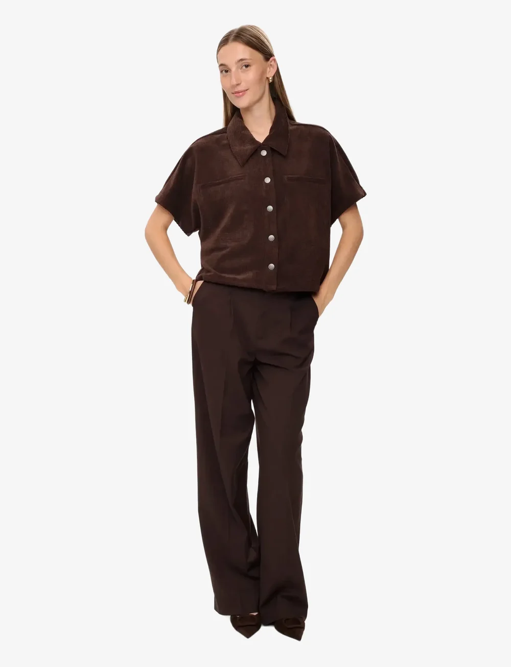 Nümph - NUTHEA SHIRT - kortærmede skjorter - black coffee - 2