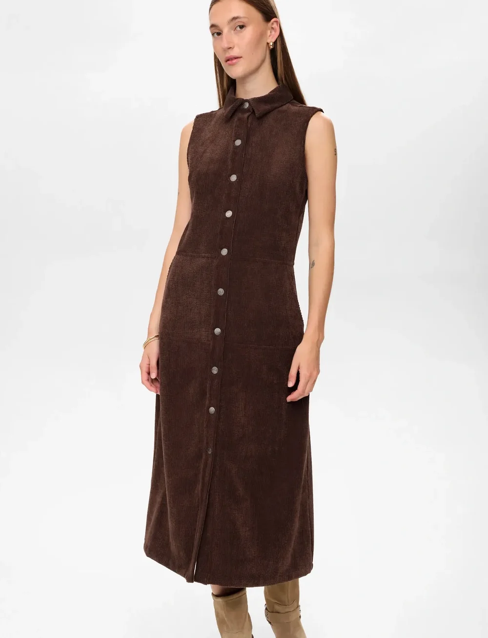 Nümph - NUTHEA DRESS - skjortklänningar - black coffee - 0