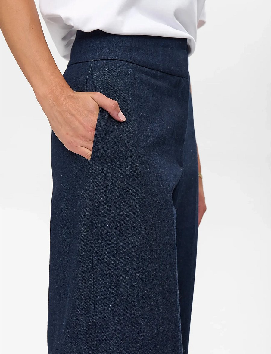 Nümph - NUBUSSY DENIM LONG PANTS - gerade jeans - dark blue denim - 5