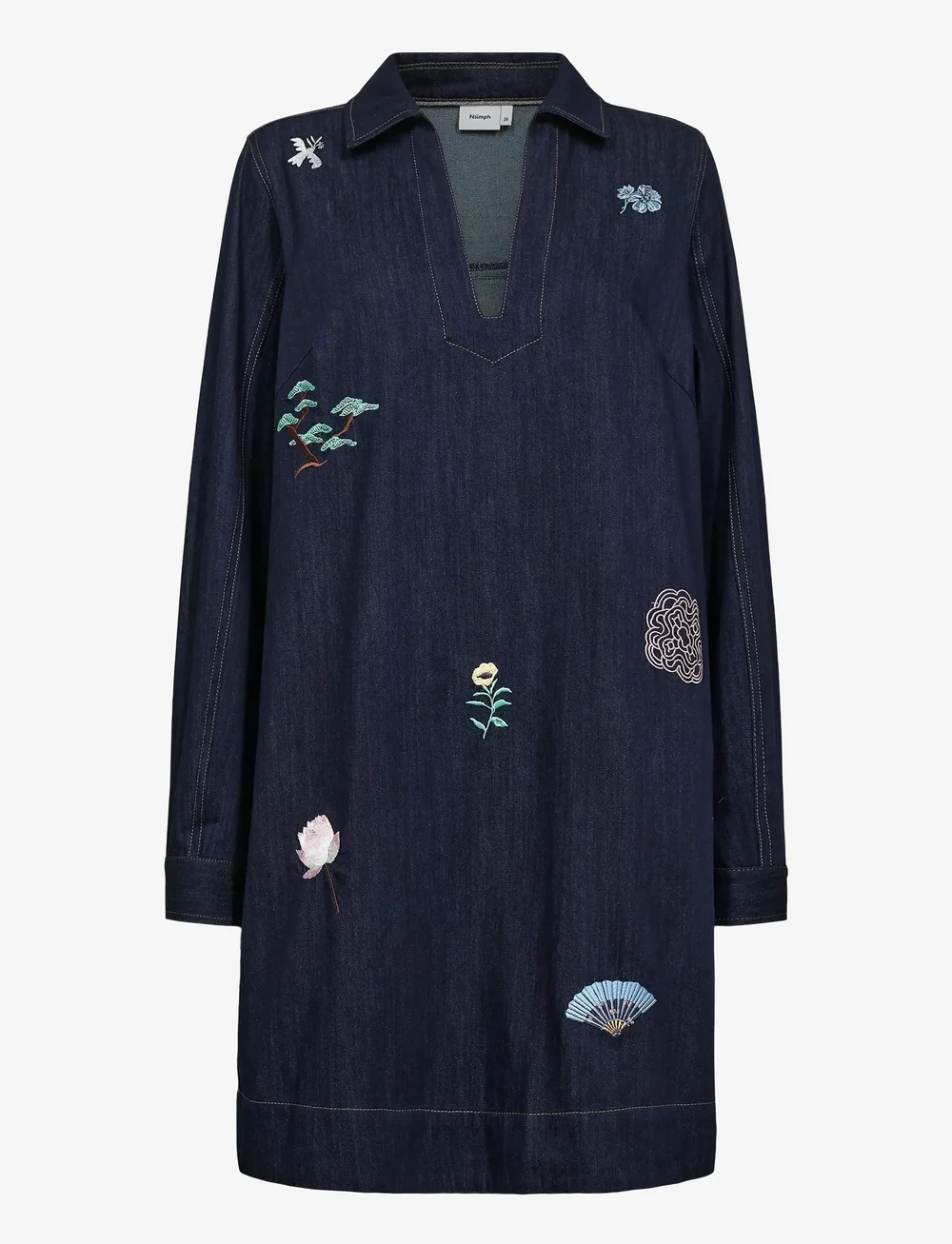 Nümph - NUCHIKU DRESS - denimkjoler - dark blue denim - 1