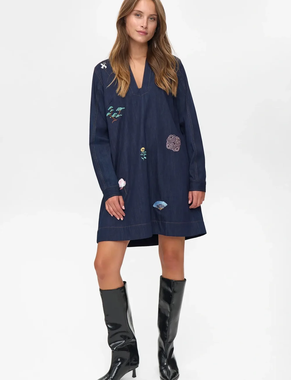 Nümph - NUCHIKU DRESS - denimkjoler - dark blue denim - 3