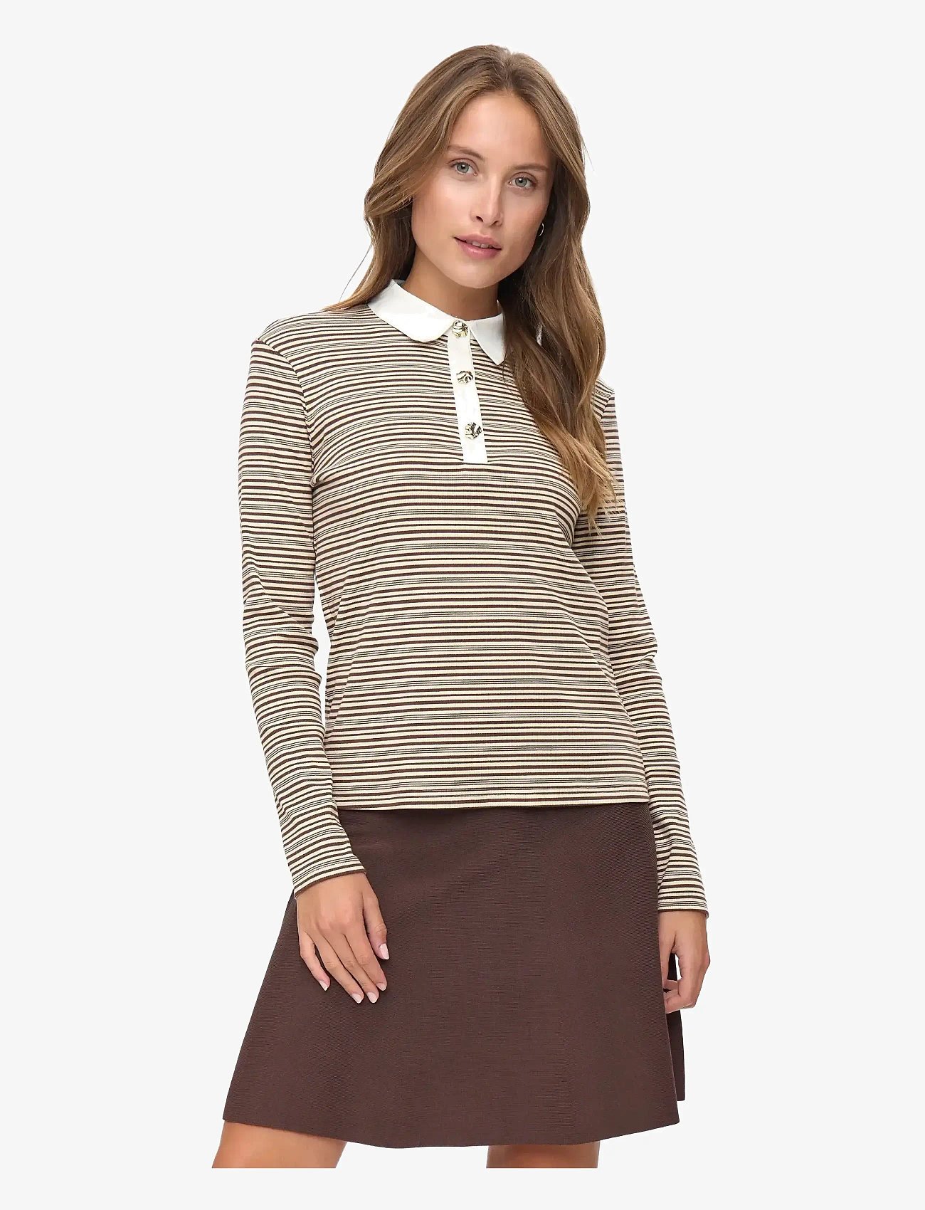 Nümph - NUSEMMA LS POLO - herbstliche kleidung - black coffee - 0