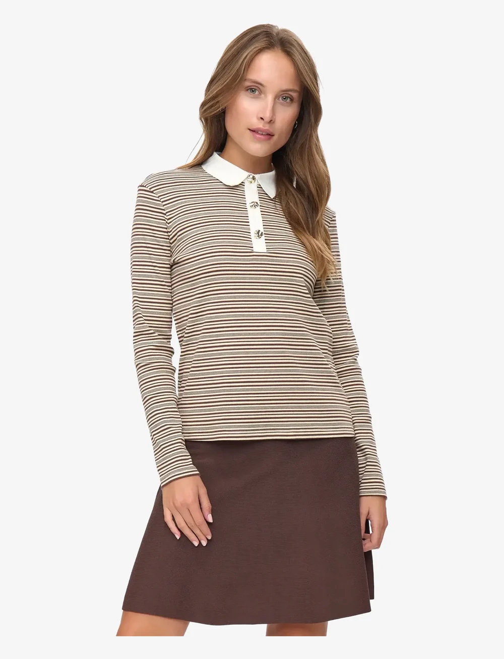 Nümph - NUSEMMA LS POLO - pikkade varrukatega alussärgid - black coffee - 0