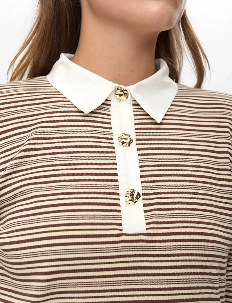 Nümph - NUSEMMA LS POLO - pikkade varrukatega alussärgid - black coffee - 3