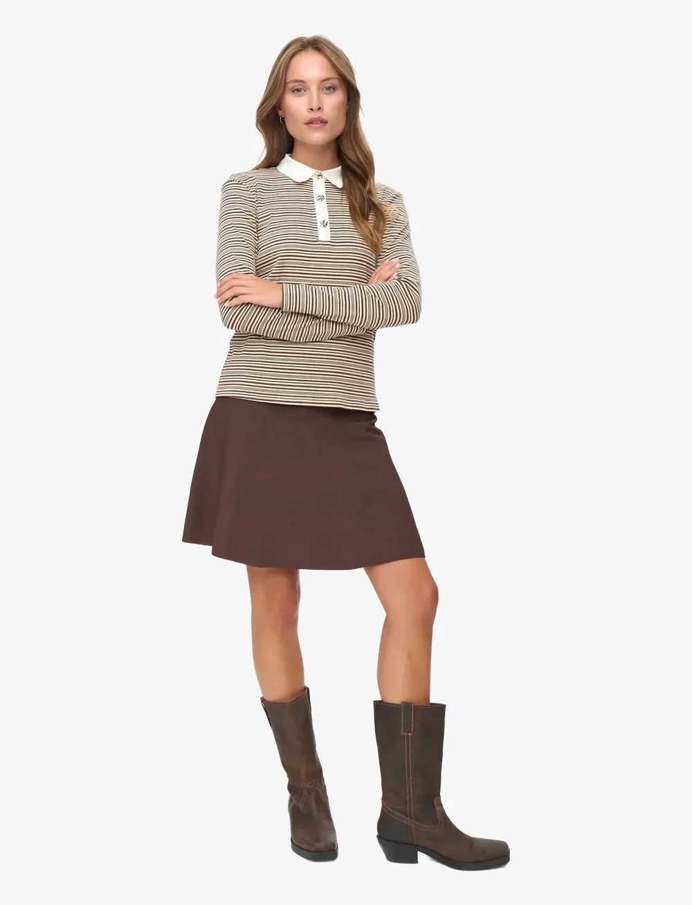 Nümph - NUSEMMA LS POLO - pikkade varrukatega alussärgid - black coffee - 2