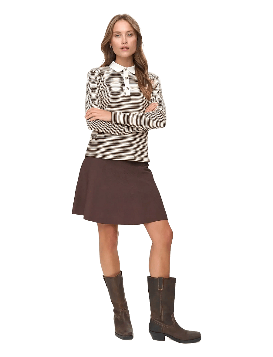Nümph - NUSEMMA LS POLO - langärmlige tops - black coffee - 2