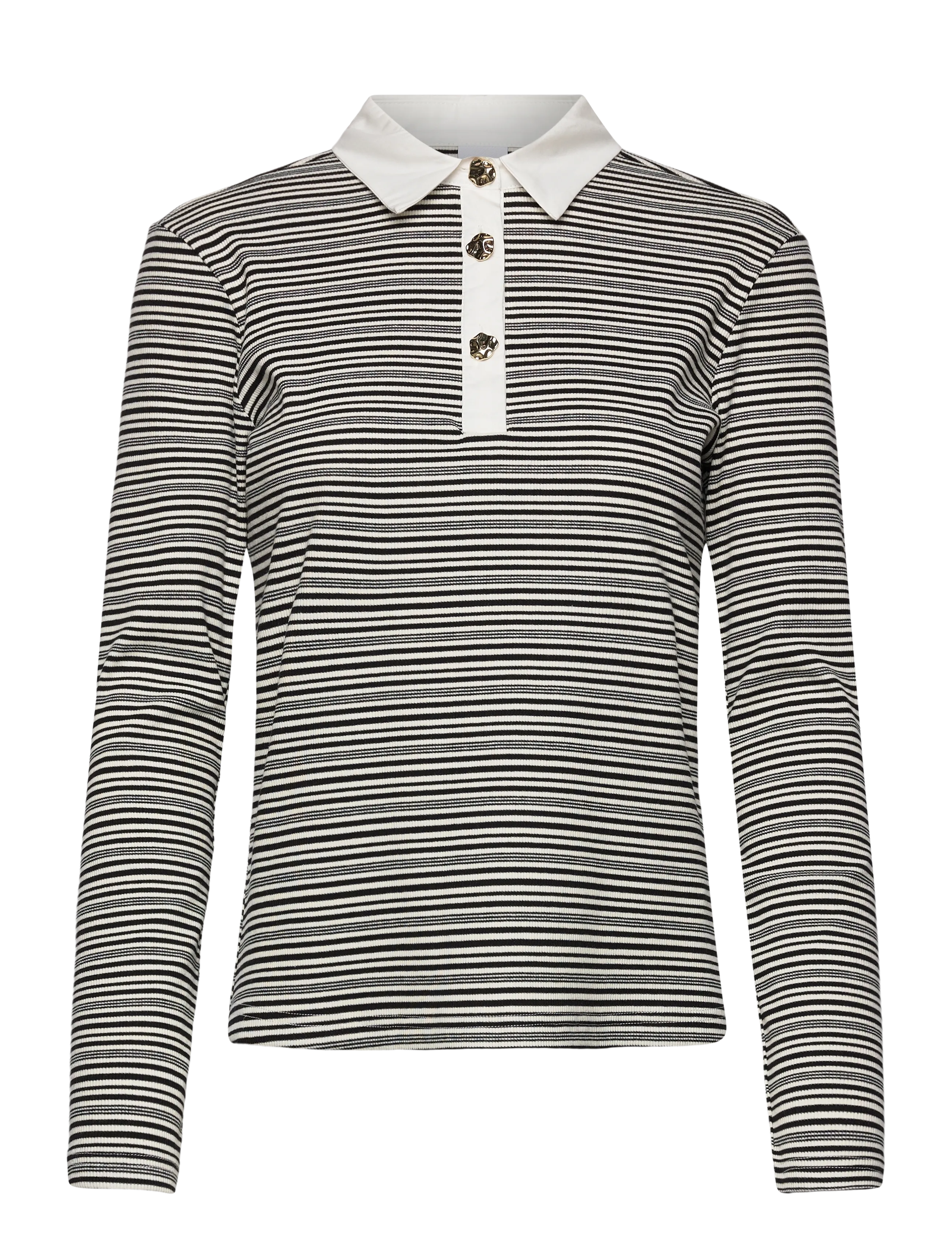 Nümph NUSEMMA LS POLO - T-shirts & Toppe - CAVIAR / black