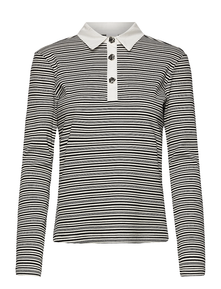 Nümph - NUSEMMA LS POLO - langärmlige tops - caviar - 1