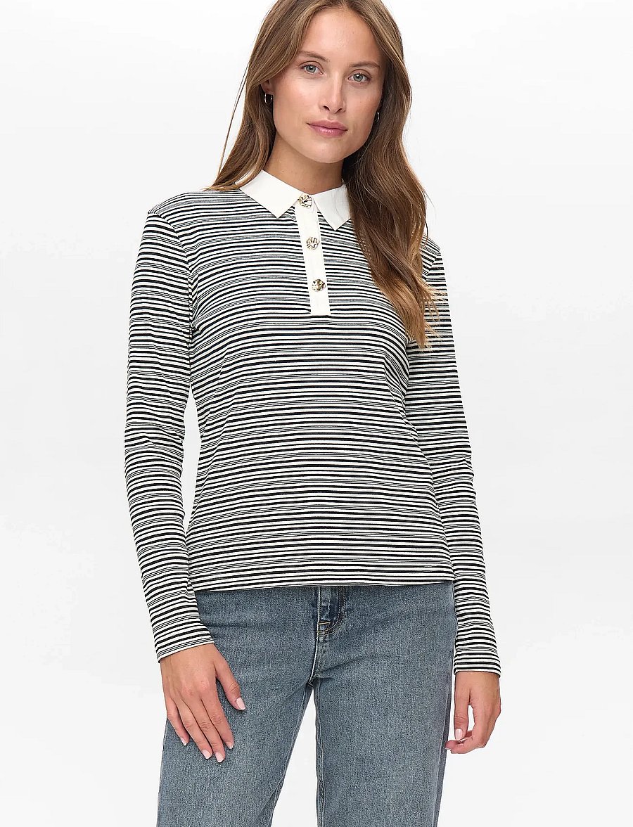Nümph - NUSEMMA LS POLO - langärmlige tops - caviar - 0