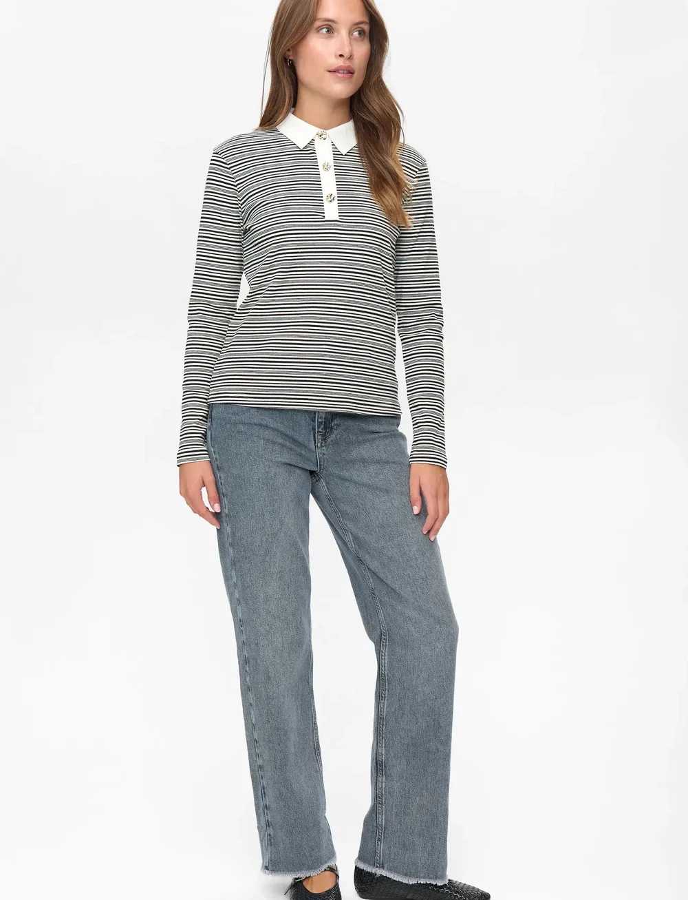 Nümph - NUSEMMA LS POLO - long-sleeved tops - caviar - 4