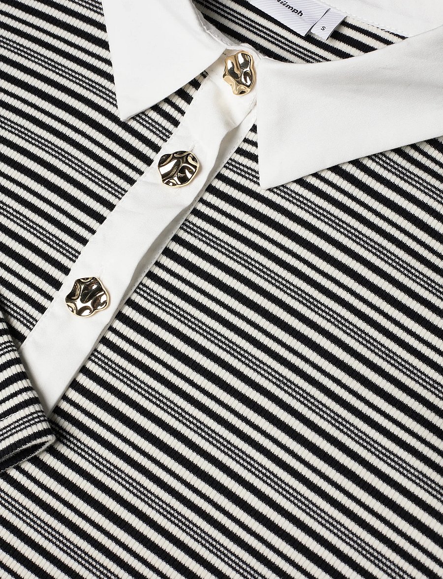Nümph - NUSEMMA LS POLO - langärmlige tops - caviar - 5