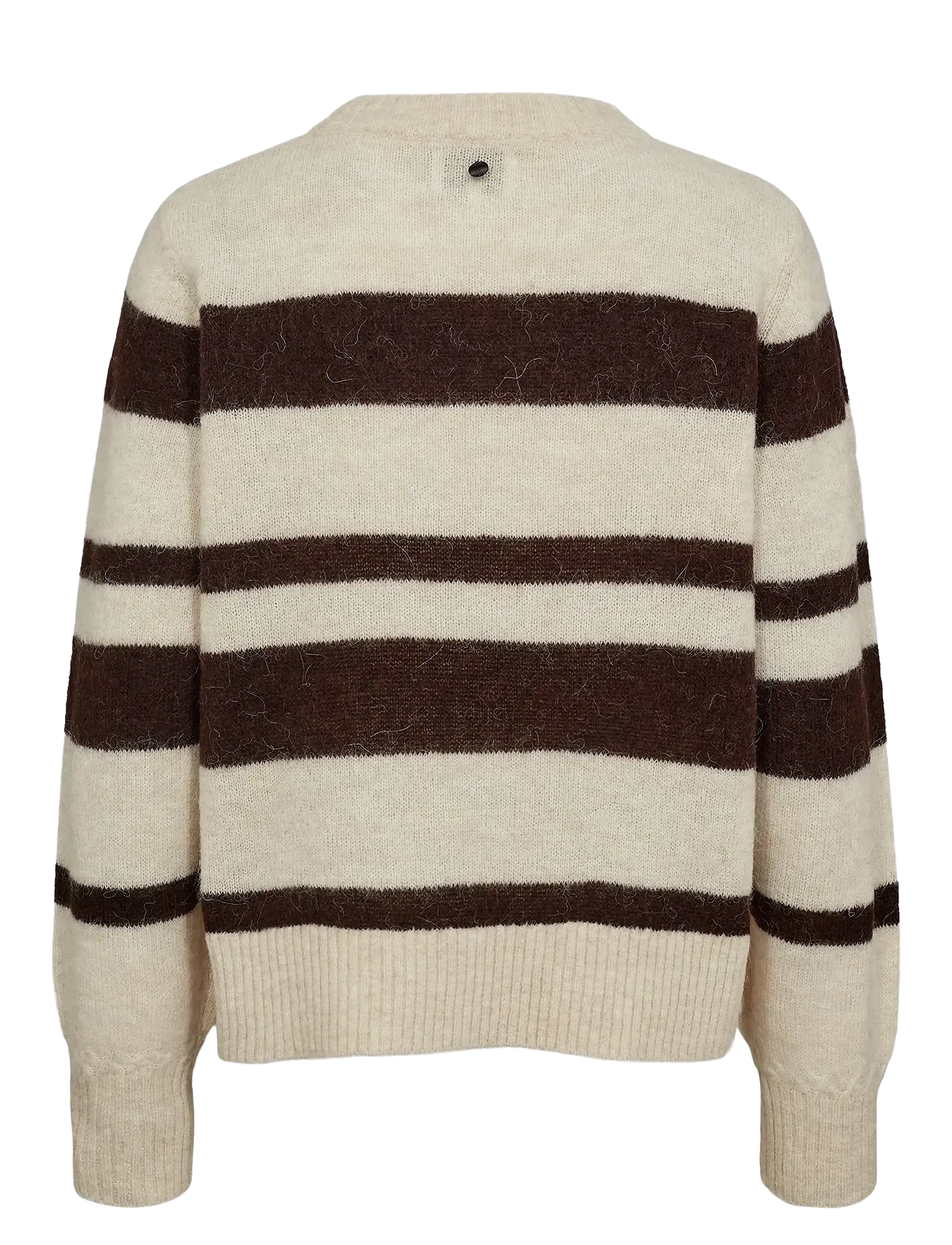 Nümph - NURIETTE WIDE STRIPE PULLOVER - gebreide truien - black coffee - 1