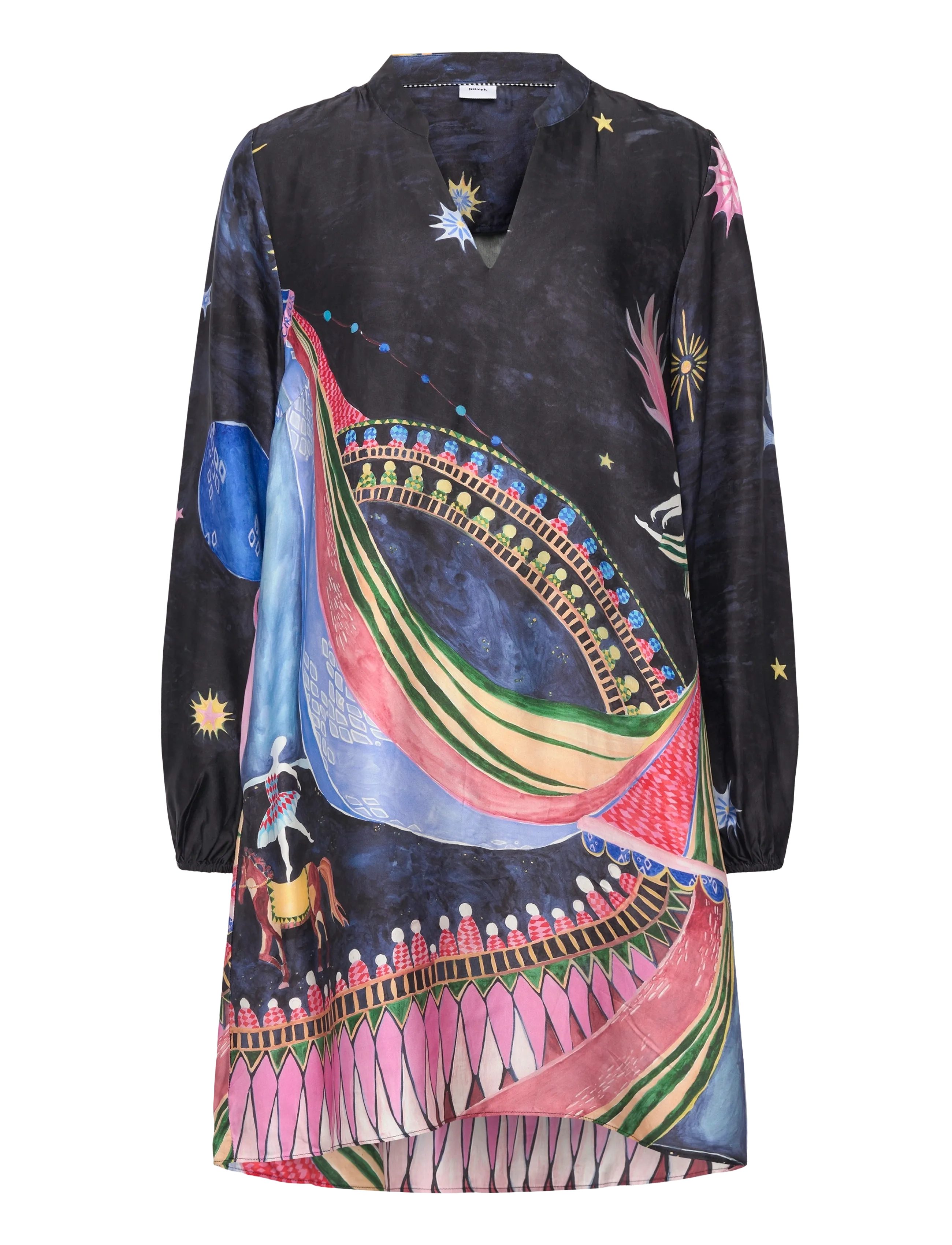 Nümph NUSTARLA SHORT DRESS - Kleider - OBSIDIAN / multi