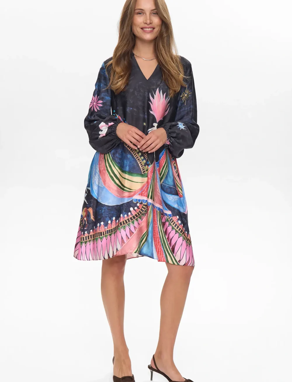 Nümph - NUSTARLA SHORT DRESS - sommerkleider - obsidian - 0