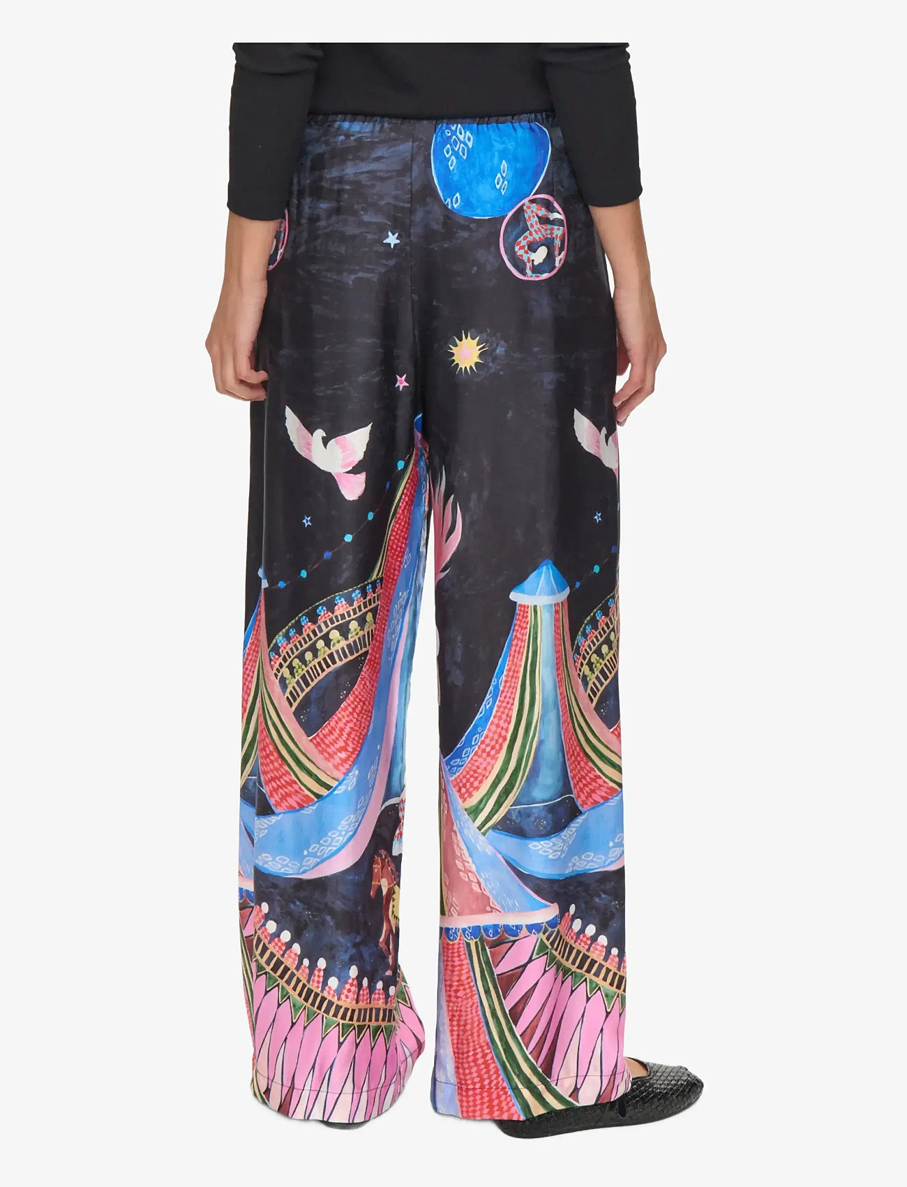 Nümph - NUSTARLA PANTS - laia säärega püksid - obsidian - 1