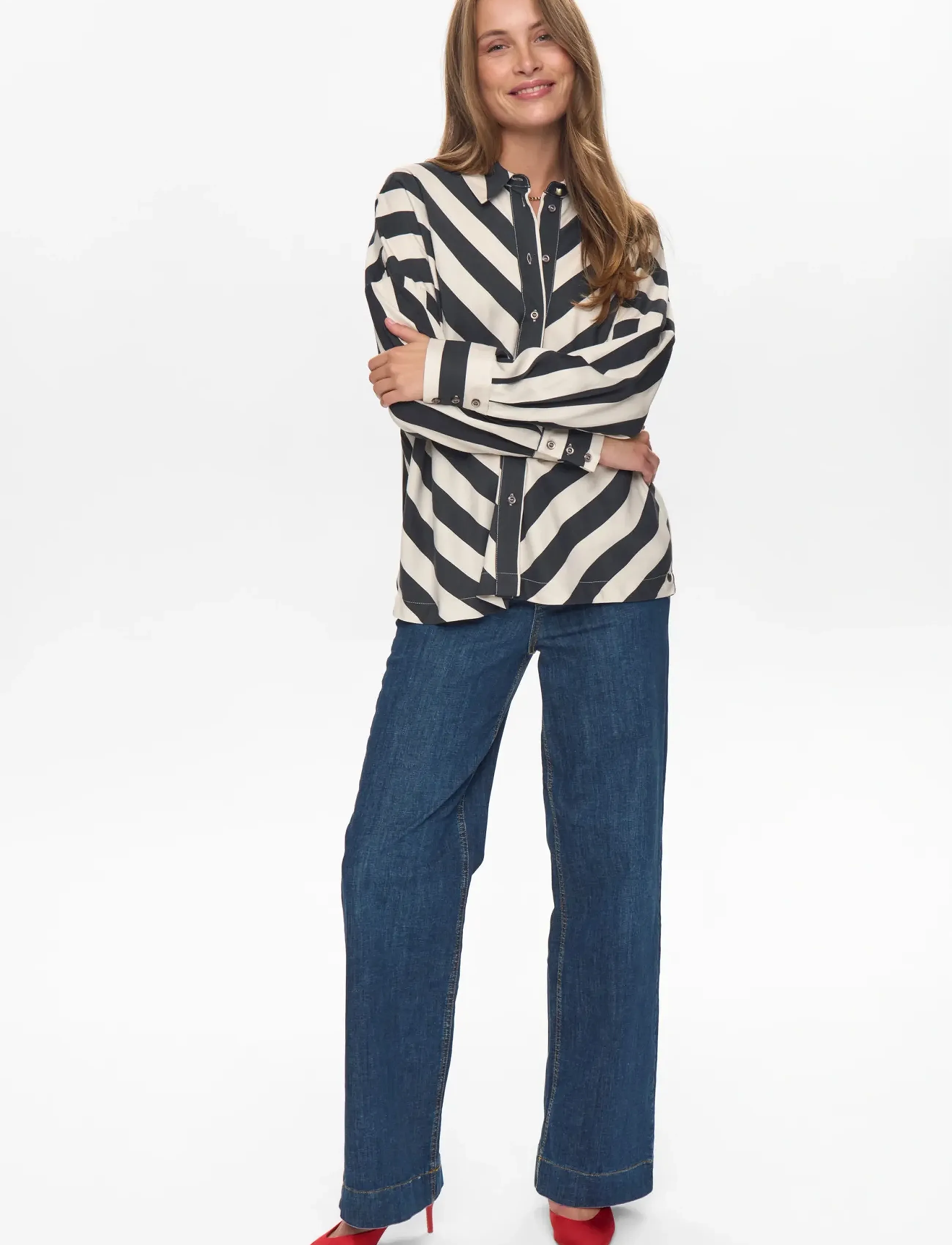 Nümph - NUMINZU STRIPE SHIRT - koszule z długimi rękawami - caviar - 3