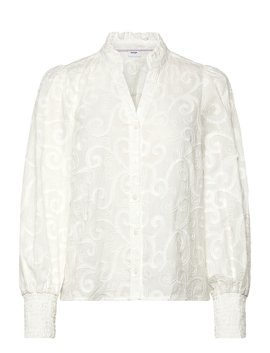 Nümph - NUTULKA BLOUSE - langärmlige hemden - bright white - 1