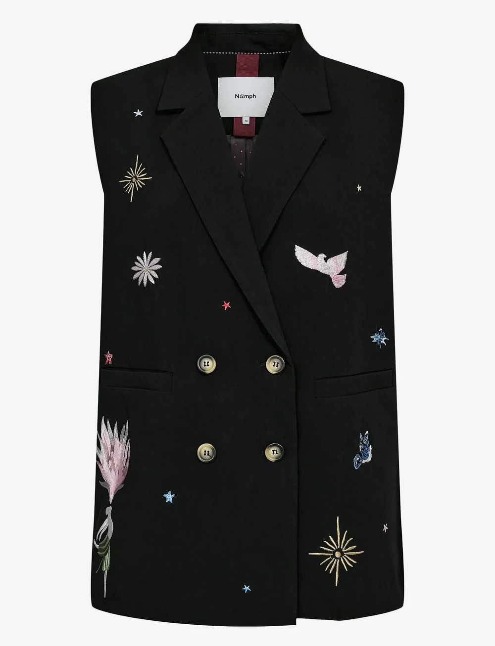 Nümph - NUALMUT LONG VEST - waistcoats - caviar - 1