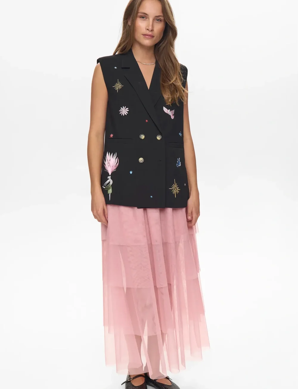 Nümph - NUALMUT LONG VEST - waistcoats - caviar - 3