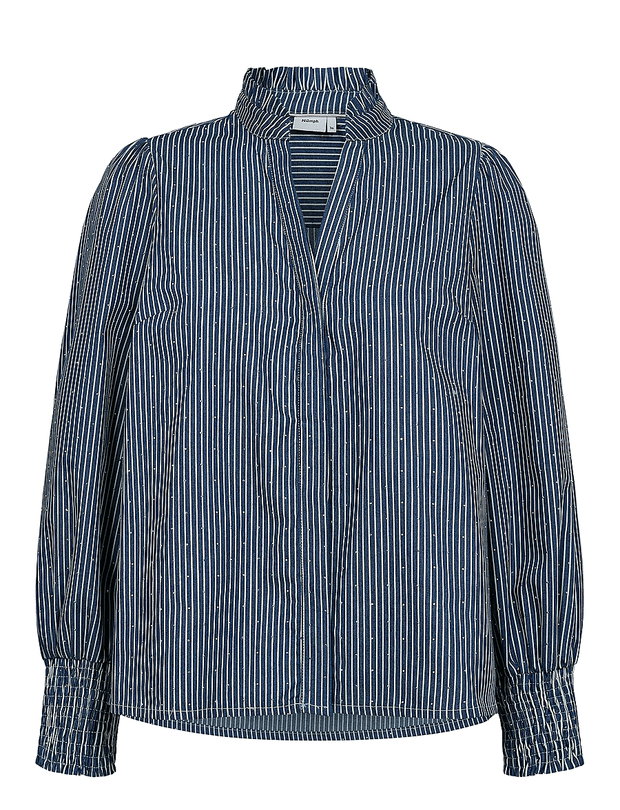 Nümph - NUEMILIE SHIRT - langärmlige hemden - medium blue denim - 1