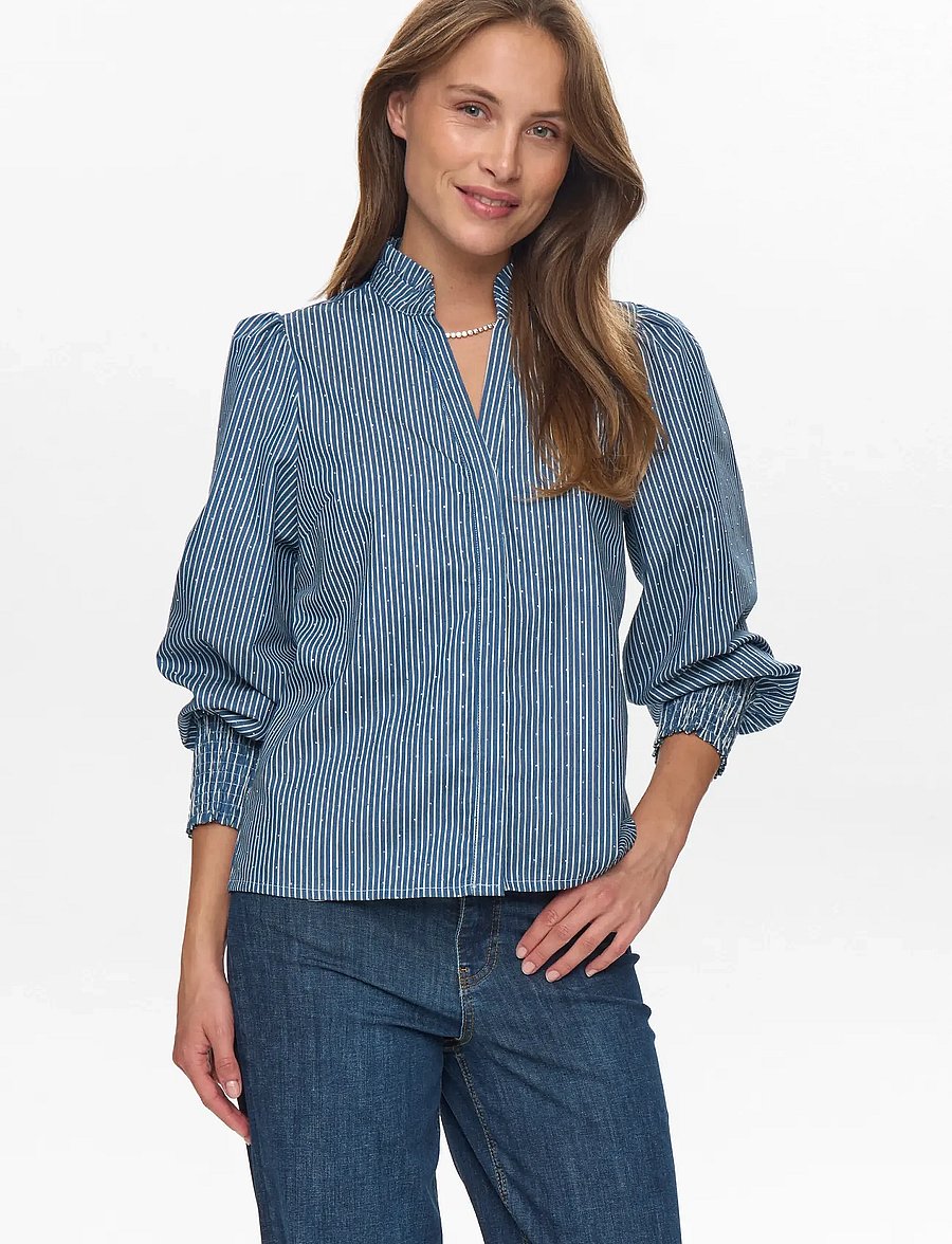 Nümph - NUEMILIE SHIRT - langärmlige hemden - medium blue denim - 0