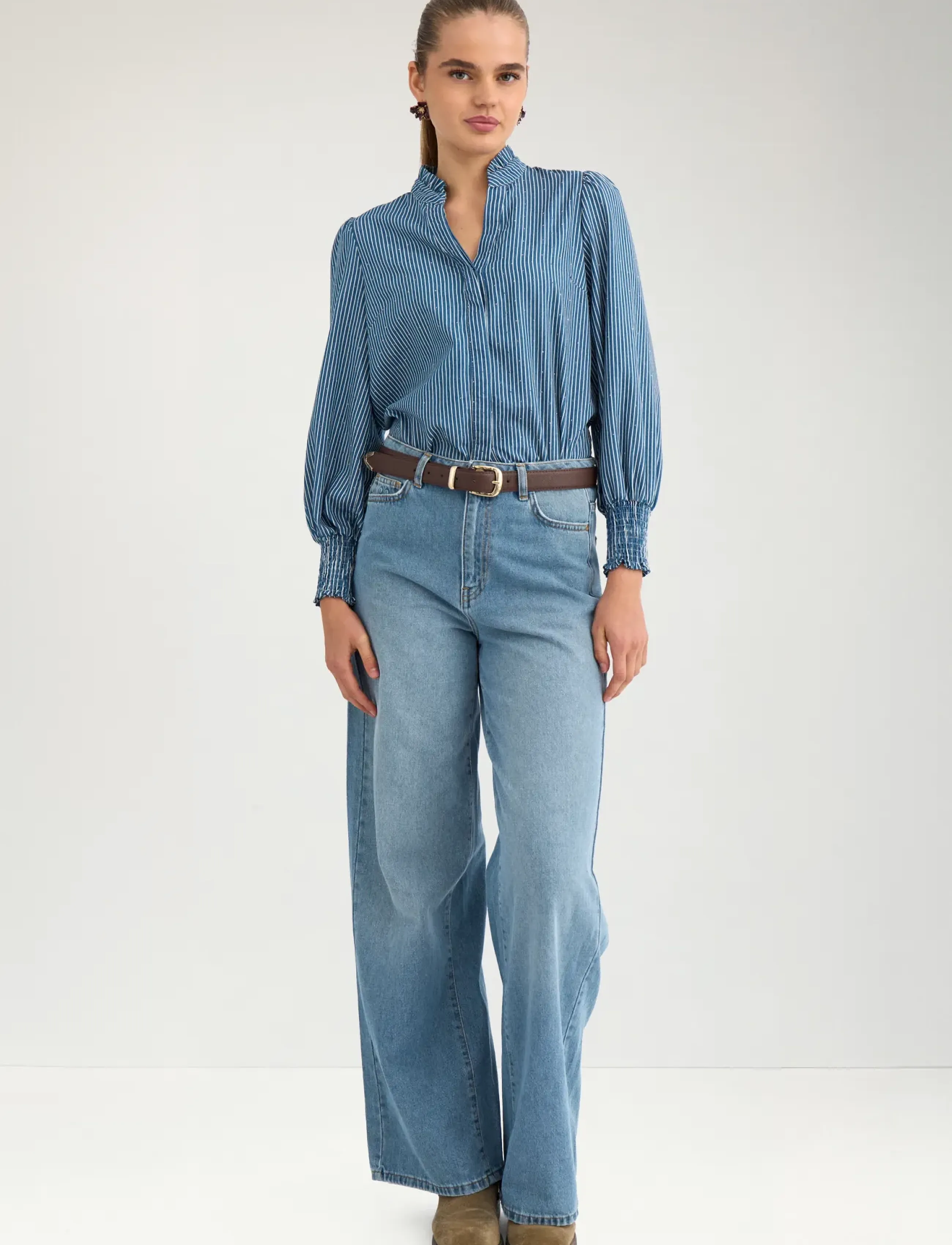 Nümph - NUEMILIE SHIRT - long-sleeved shirts - medium blue denim - 5