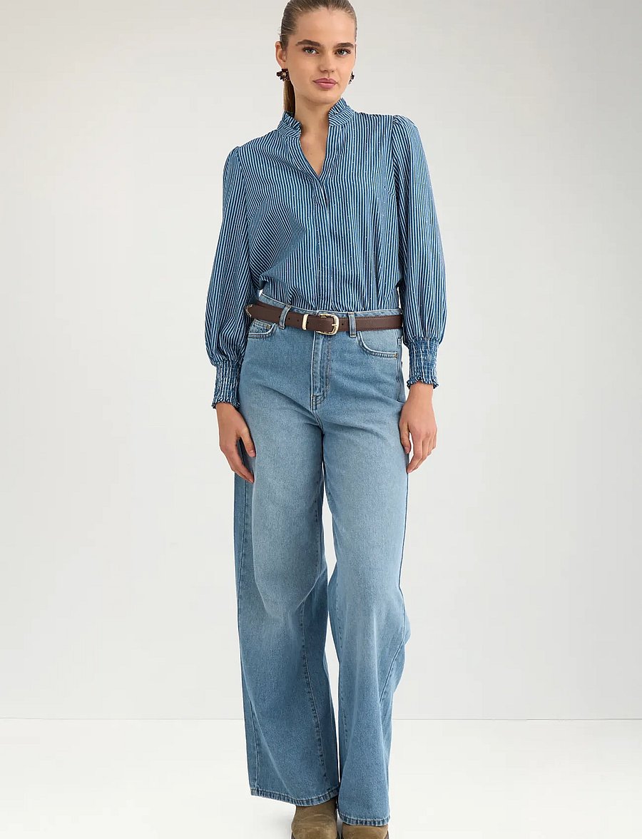 Nümph - NUEMILIE SHIRT - langärmlige hemden - medium blue denim - 5