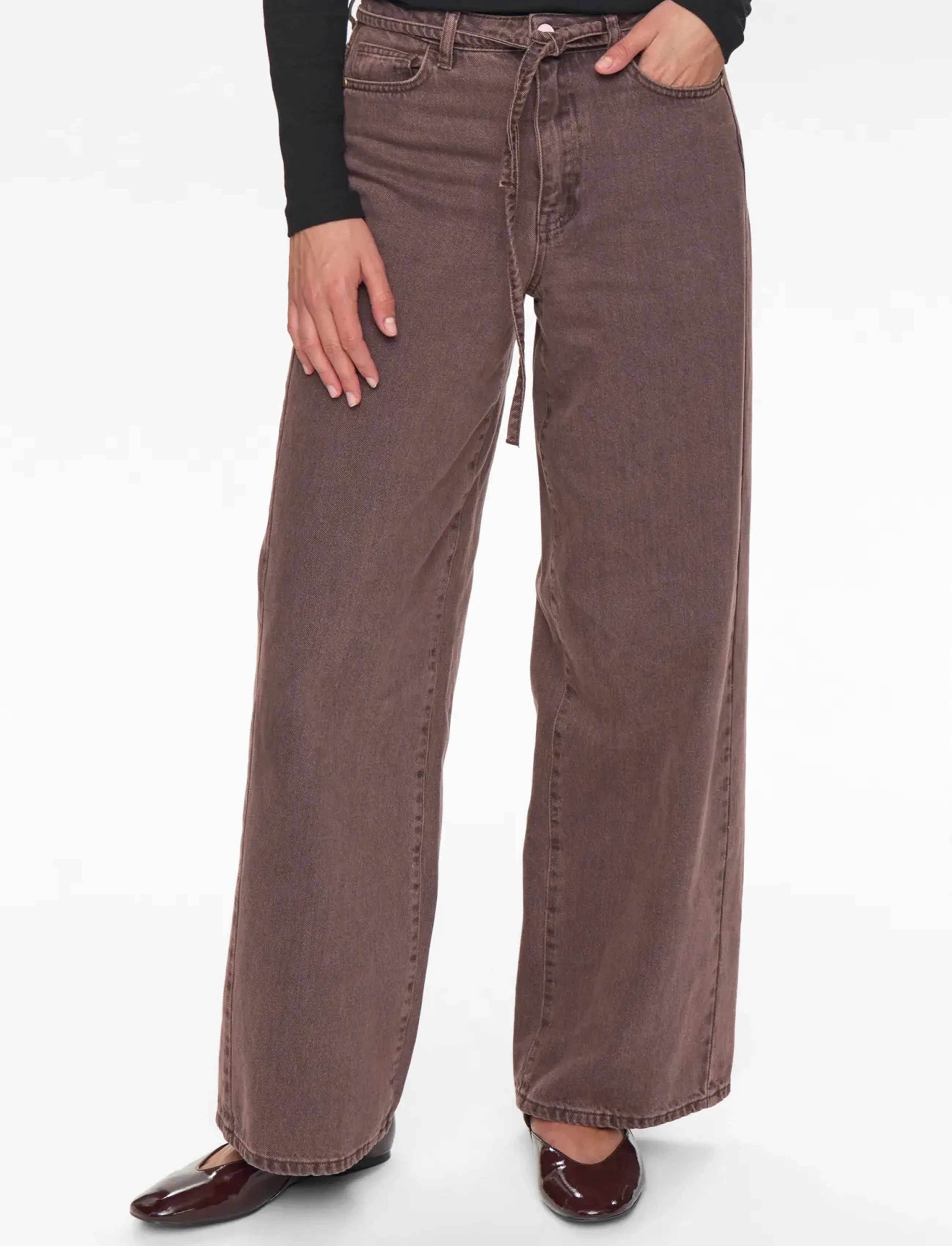 Nümph NUBROOKLYN JEANS COLOR - Tøj - BLACK COFFEE WASHED / brown