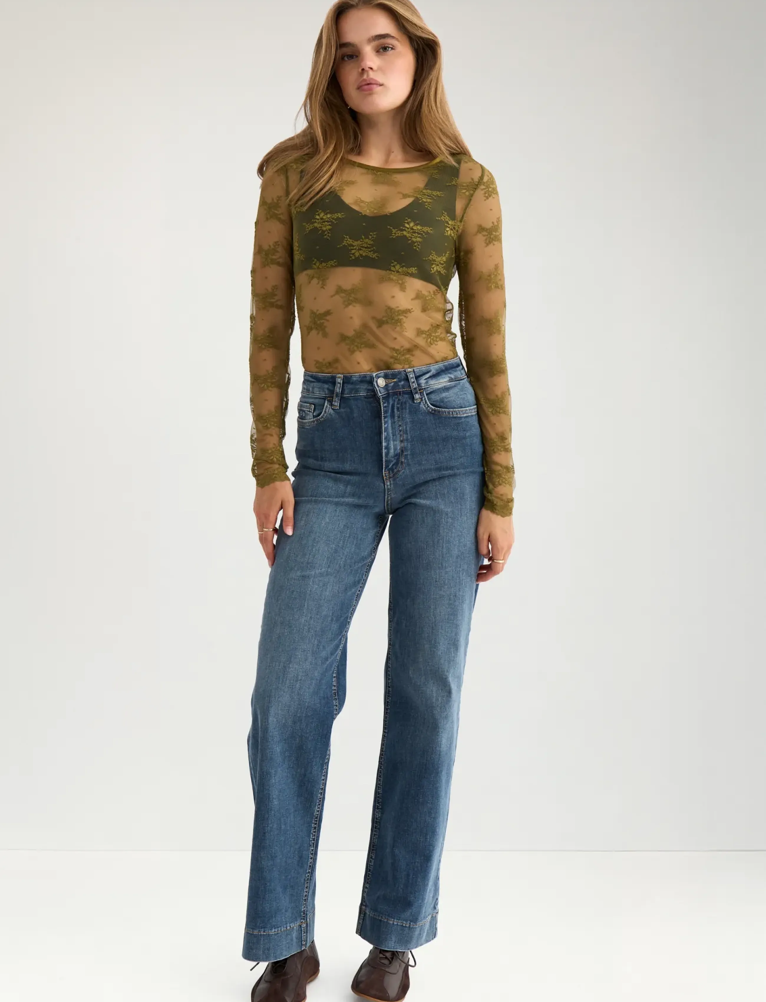 Nümph NUNATALIA BLOUSE - Langærmede bluser - FIR GREEN / khaki/green
