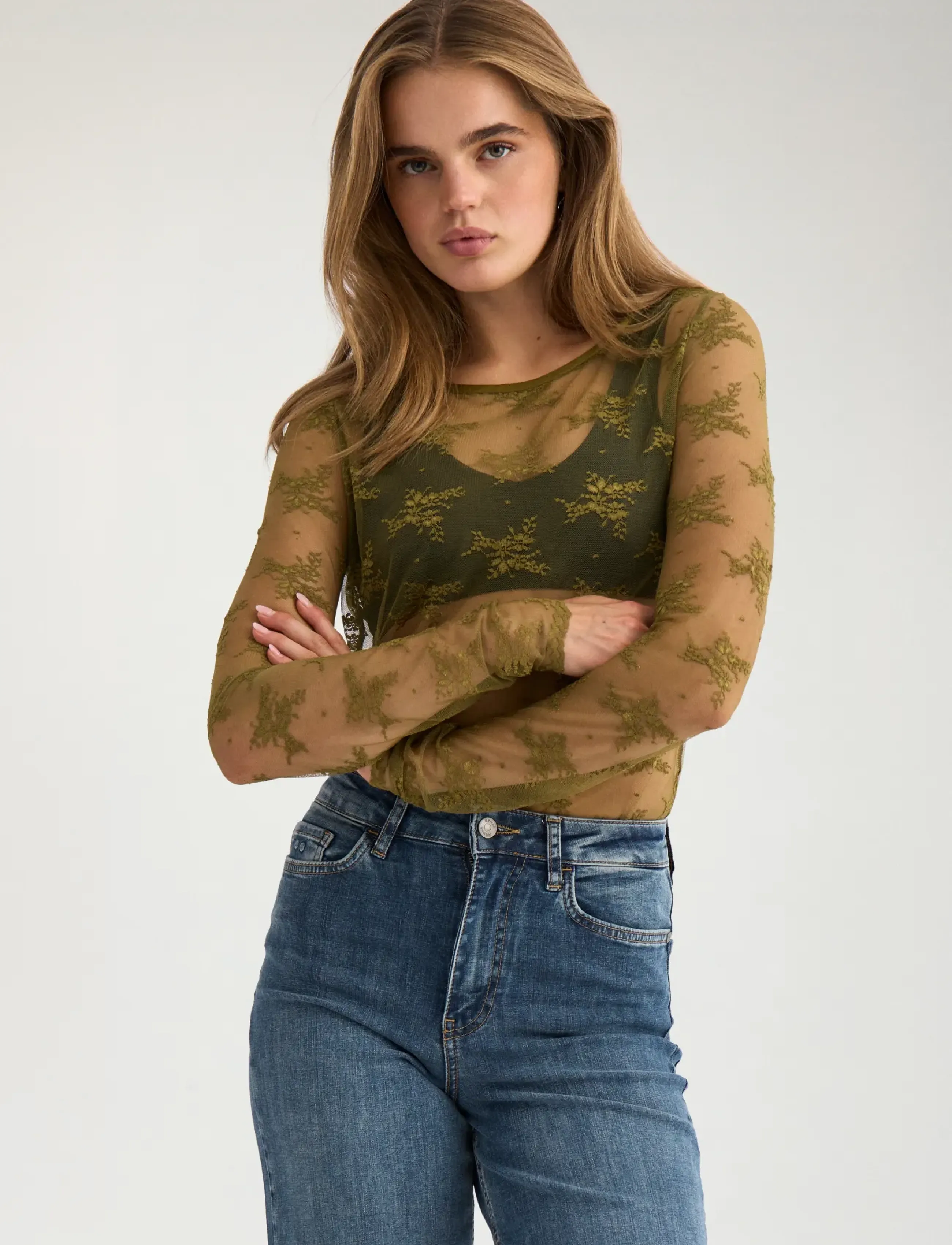 Nümph - NUNATALIA BLOUSE - långärmade blusar - fir green - 3