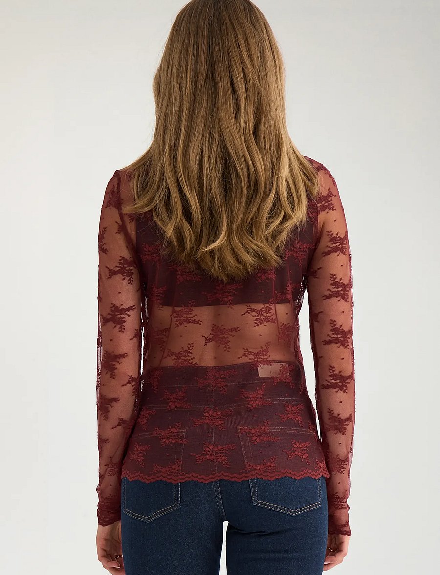 Nümph - NUNATALIA BLOUSE - langärmelige blusen - syrah - 4